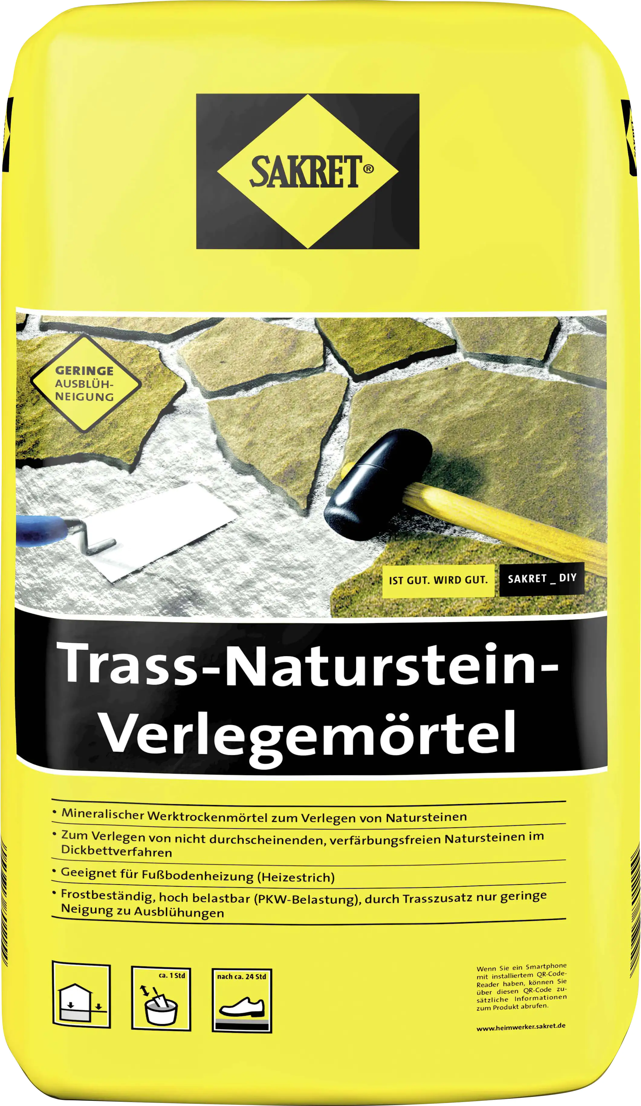 SAKRET Trass-Natursteinverlegemörtel 25 kg Sack grau