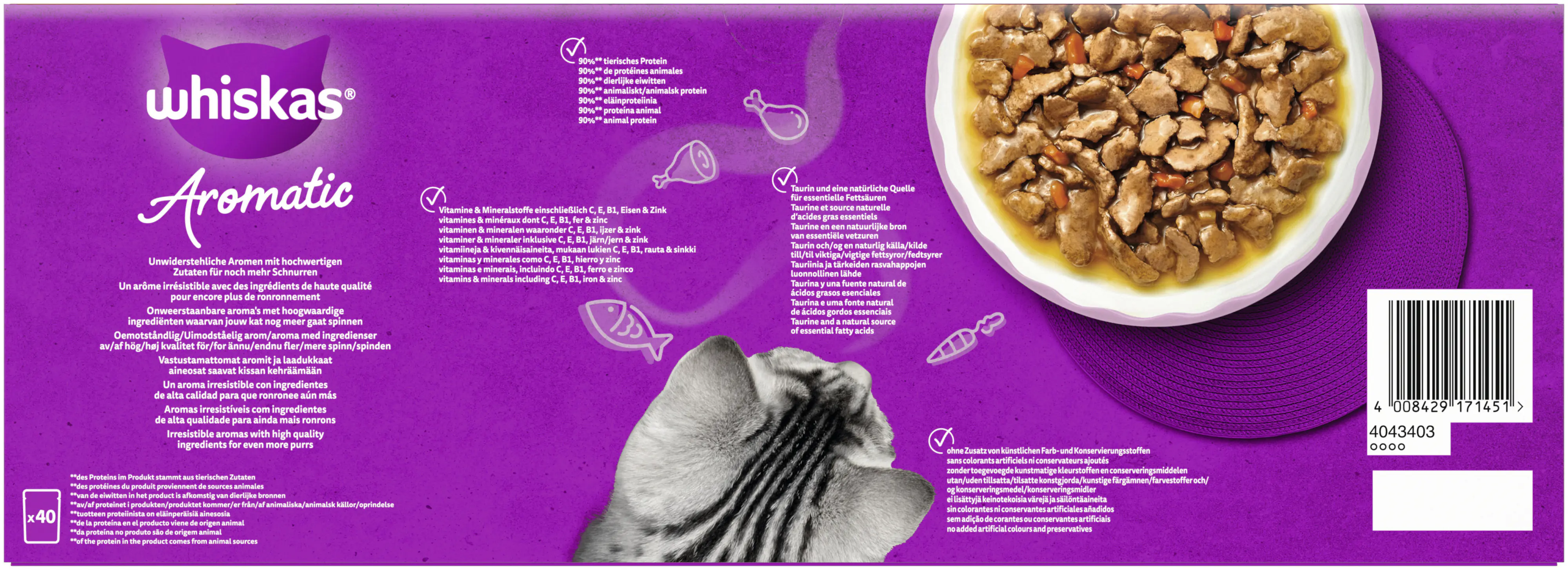 Whiskas Aromatic Selection Katzennassfutter Adult 40 x 85 g Fleisch & Fisch