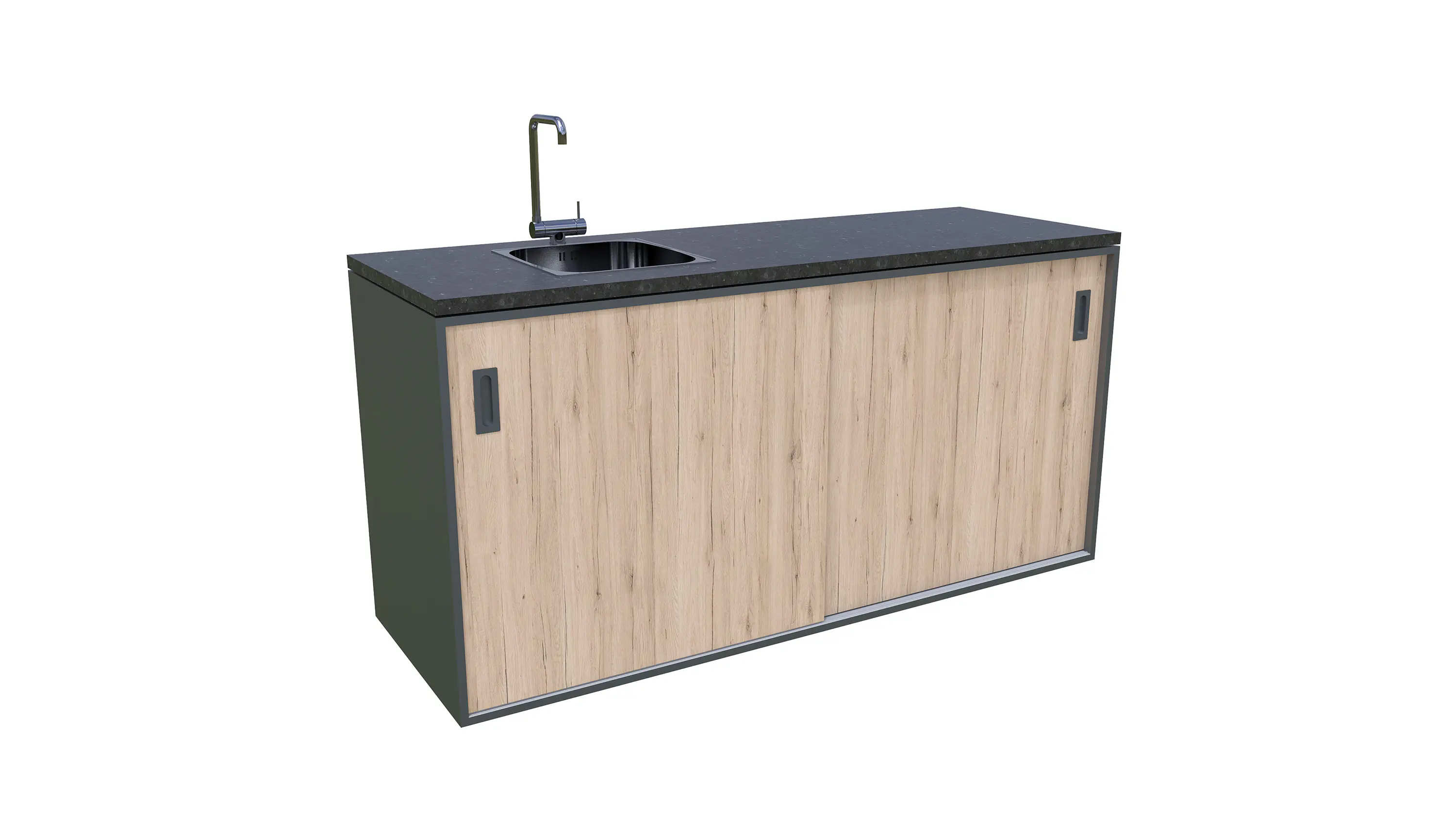 Bellano Living Element für Outdoorküchen inkl. Spüle links mit 2 Türen eiche granit Bellano Living Element für Outdoorküchen inkl. Spüle links mit 2 Türen eiche granit