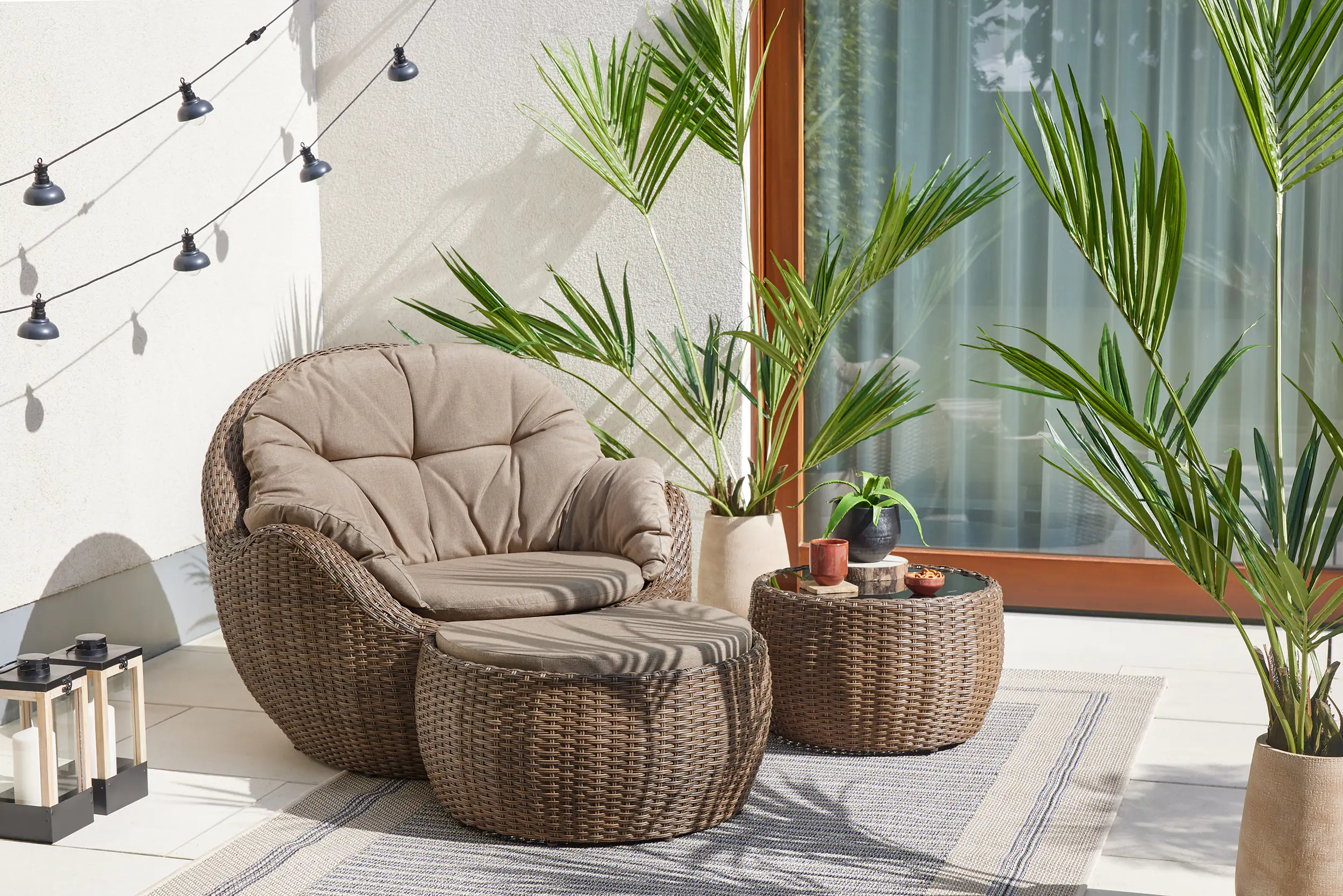 4333692415460_05 Primaster Loungesessel Freedom inkl. Hocker und Beistelltisch