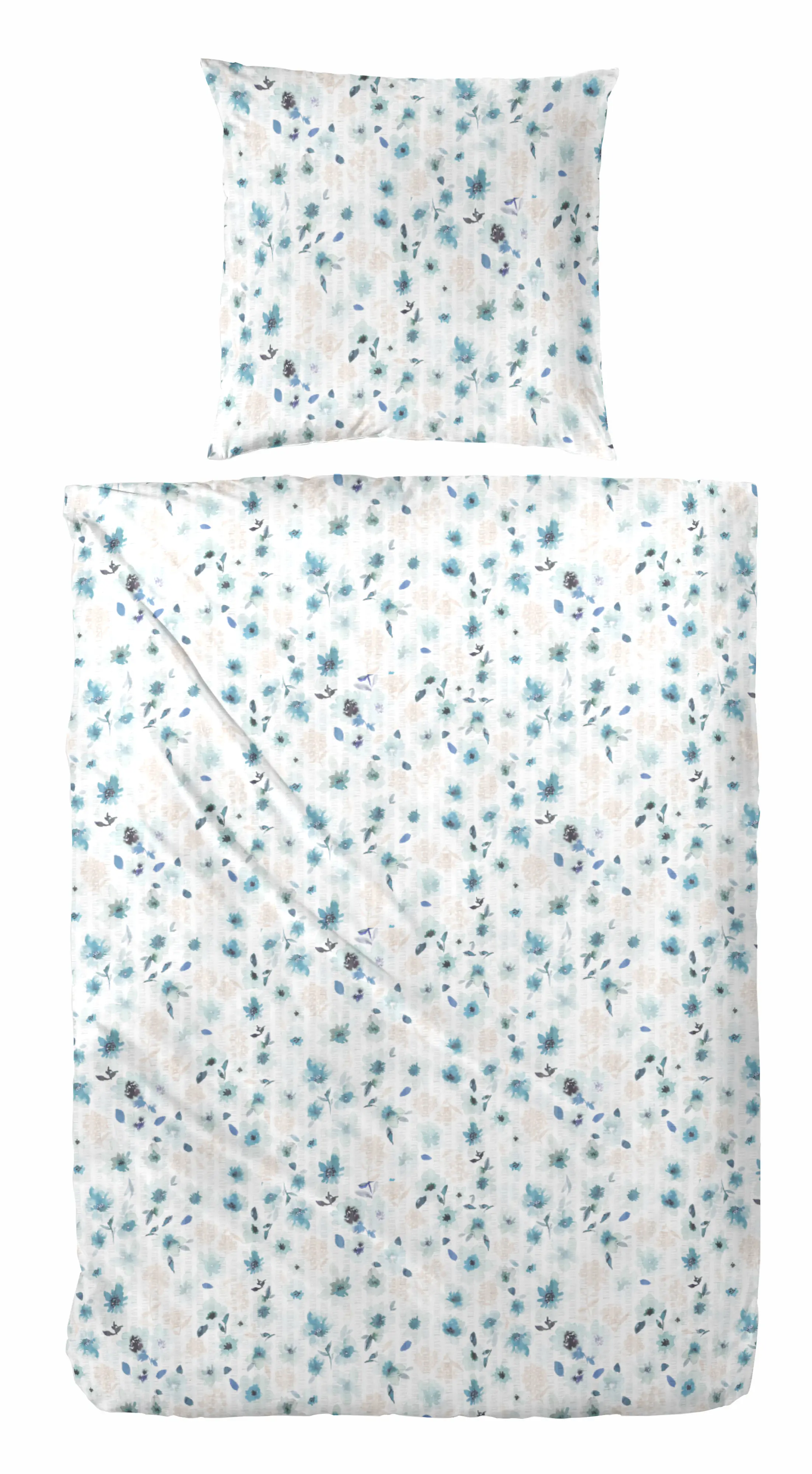 Westminster Bettwäsche Mikrofaser Blumen blau 135 x 200 cm 