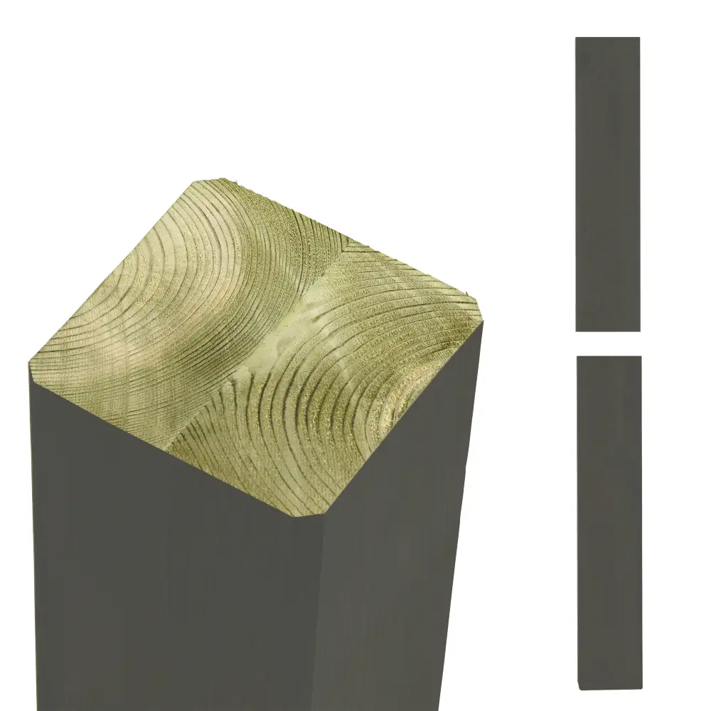 Plus Verleimte Pfosten beidseitig gerade 9 x 9 x 128 cm umbragrau