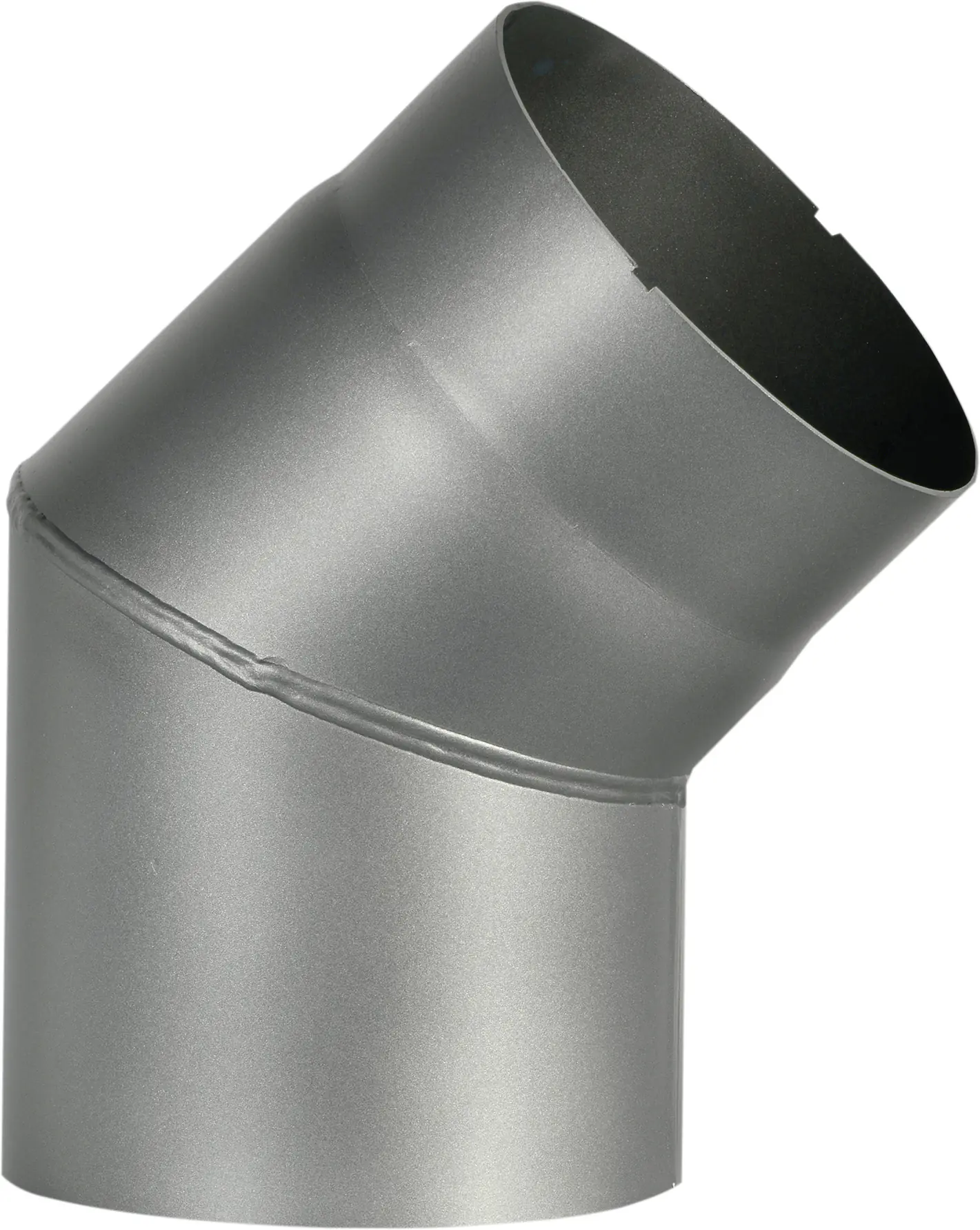 FireFix Ofenrohrbogen 45°, Ø 150 mm, mit Reinigungstür, hellgrau