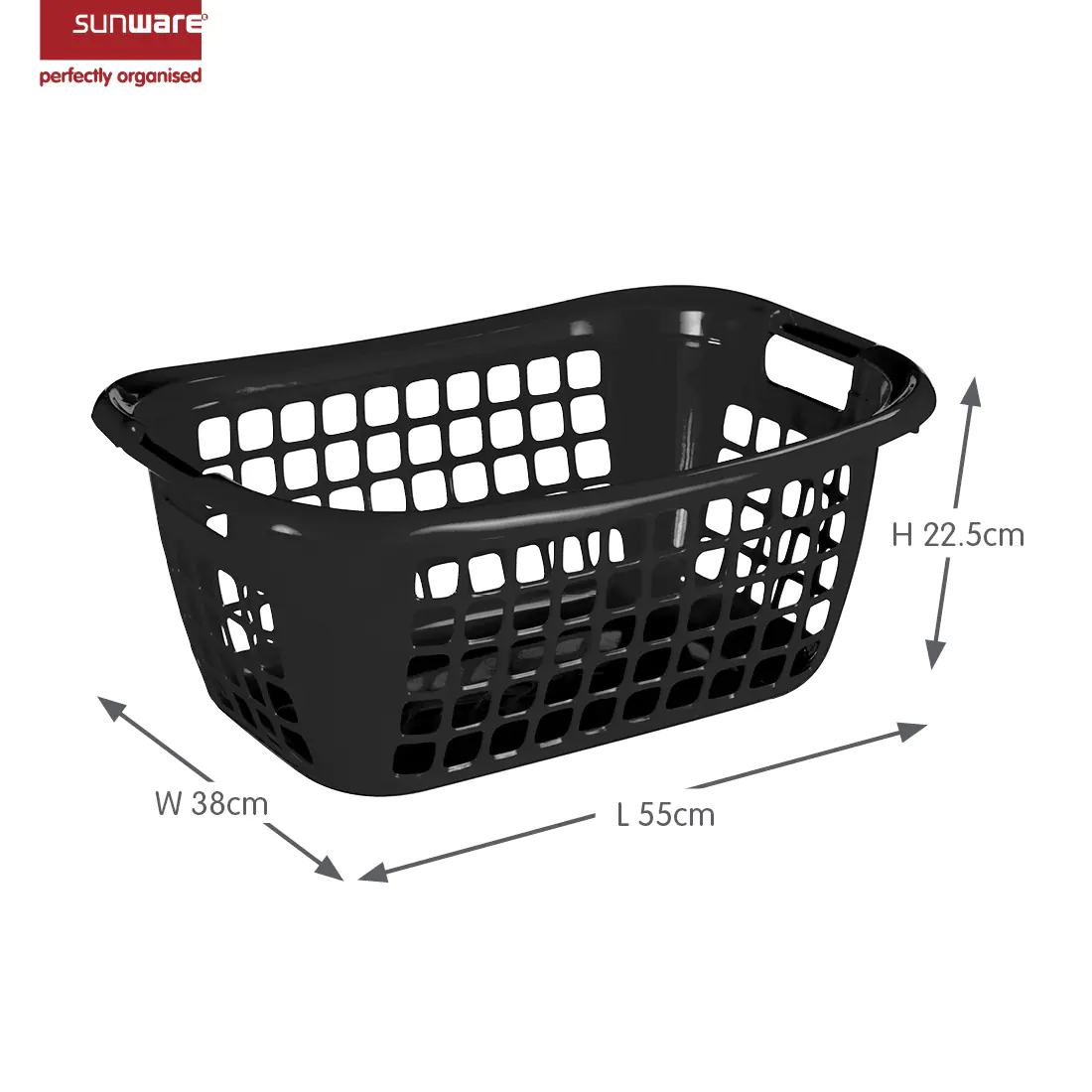 Sunware Wäschekorb Basic 48 L schwarz 