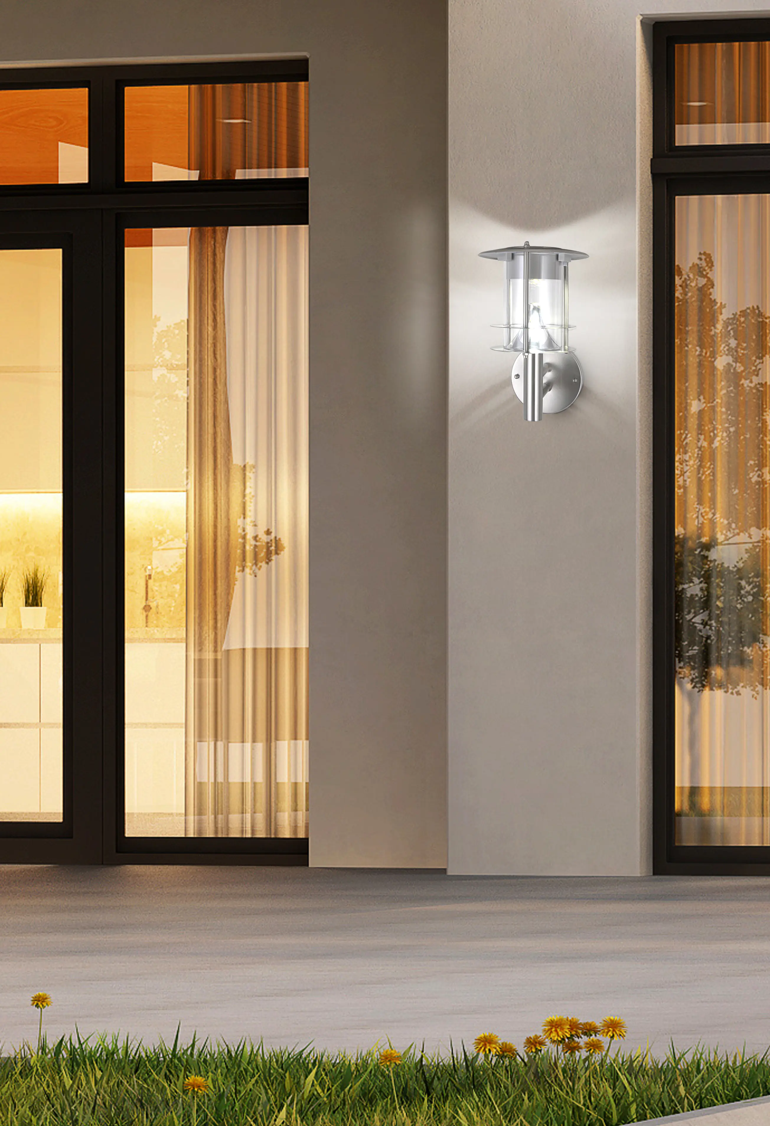 Dapo LED Solar Wandleuchte Dallas 80 cm kaltweiß