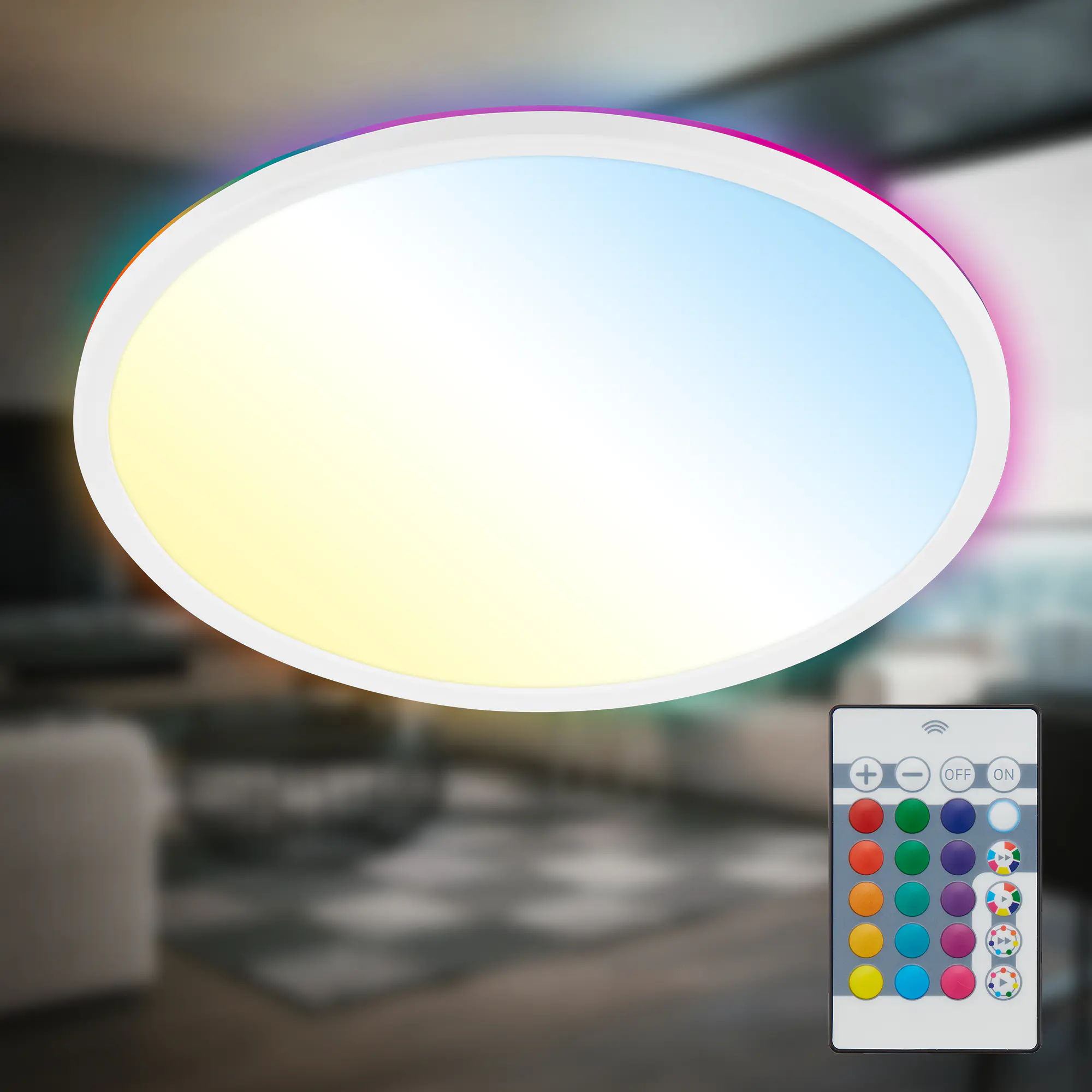 Briloner LED-Panelleuchte Slim Ø 42 cm weiß RGB dimmbar