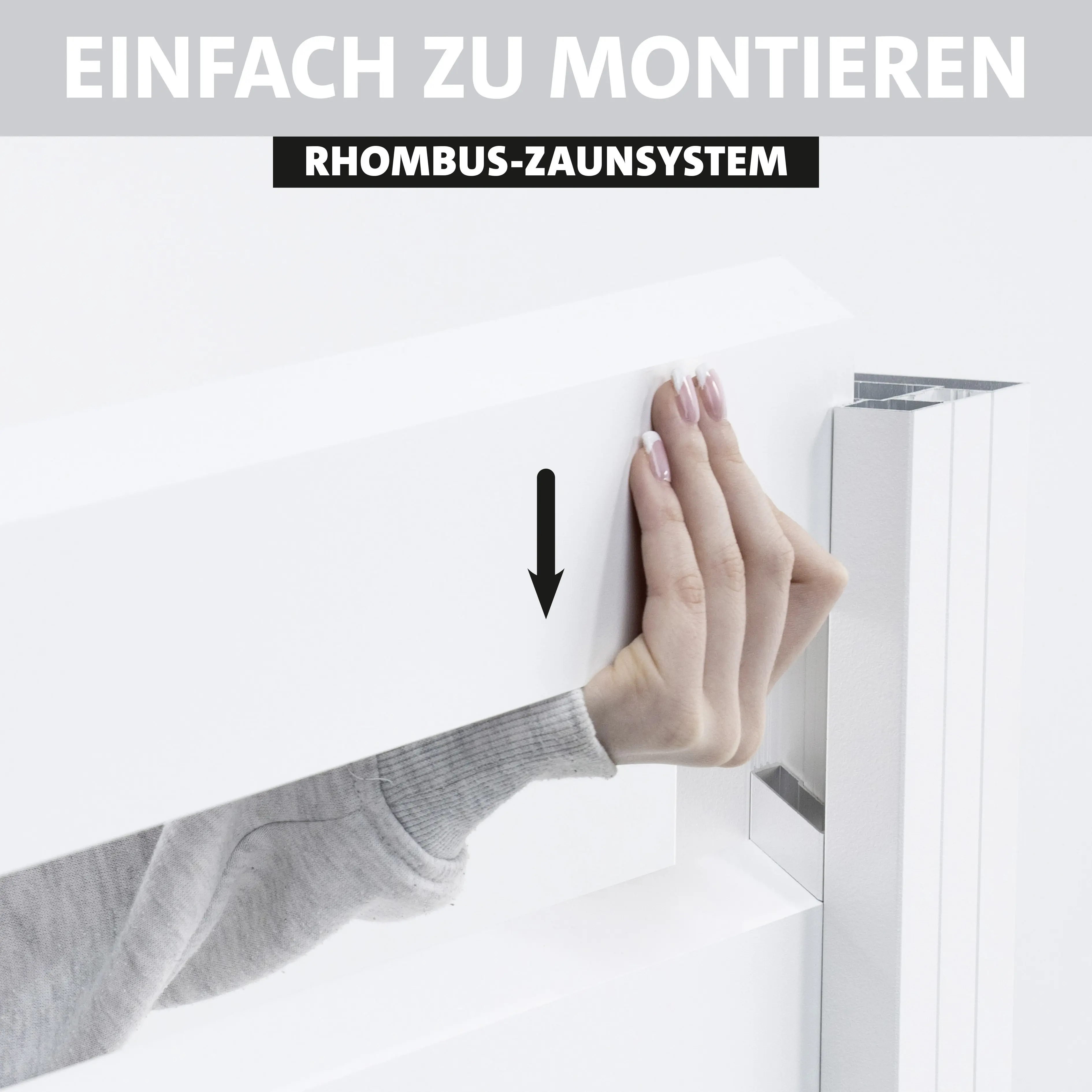 Ambiente Alu-Zaun Grundset Rhombus MAXI 187 x 184,2 cm weiß Ambiente Alu-Zaun Grundset Rhombus MAXI 187 x 184,2 cm weiß