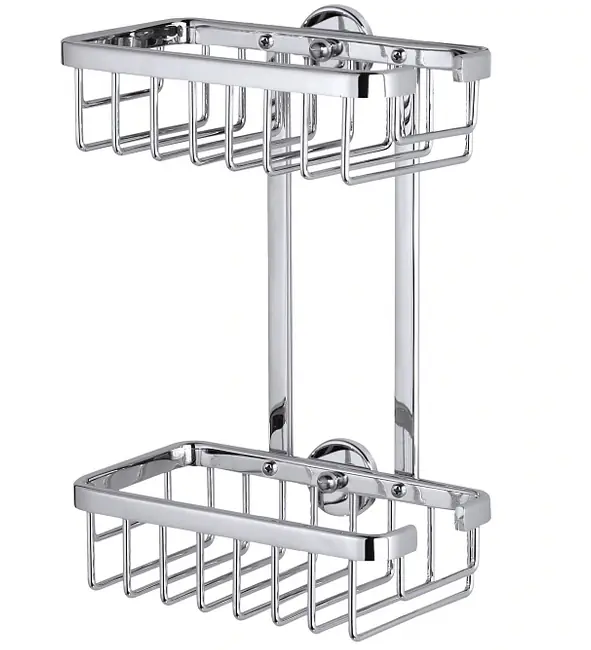 tesa Duschkorb ALUXX zum Kleben viereckig 2 Ablagen verchromt 26 cm tesa Duschkorb ALUXX zum Kleben viereckig 2 Ablagen verchromt 26 cm
