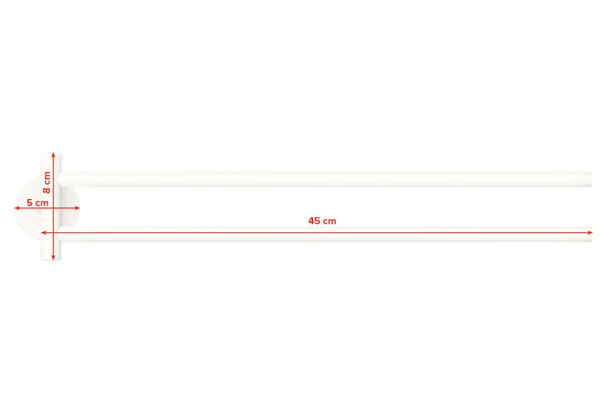 tesa Moon White Handtuchhalter weiß zweiarmig schwenkbar tesa Moon White Handtuchhalter weiß zweiarmig schwenkbar