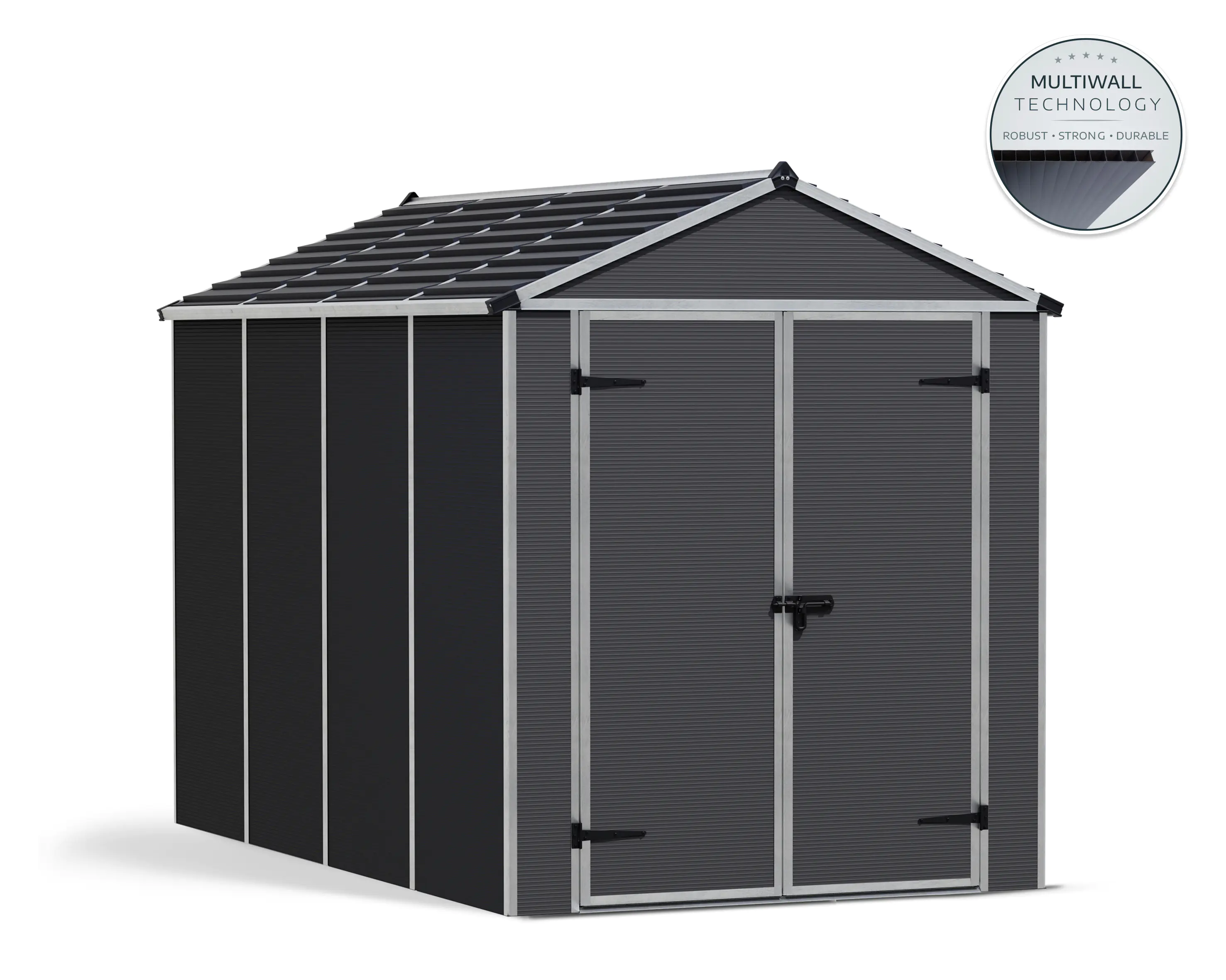 Canopia Gerätehaus Rubicon Alu grau 304 x 185 cm Canopia Gerätehaus Rubicon Alu grau 304 x 185 cm