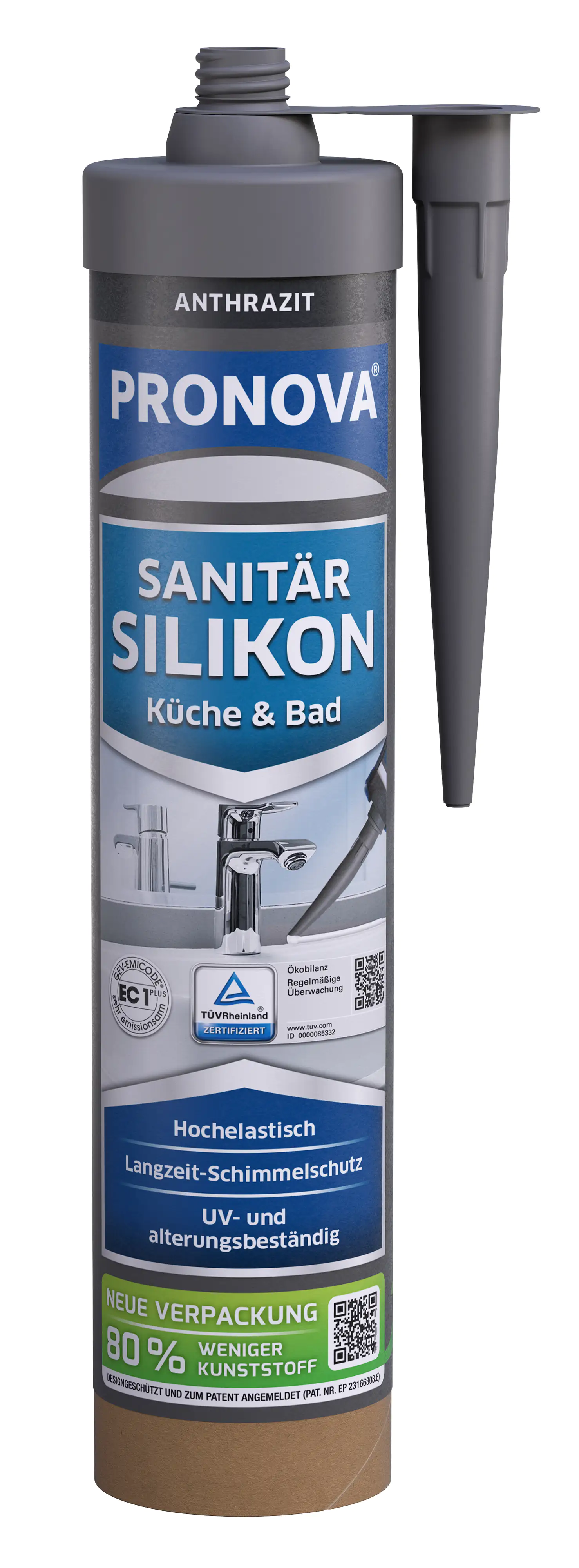 PRONOVA ECO Sanitär Silikon 280 ml anthrazit