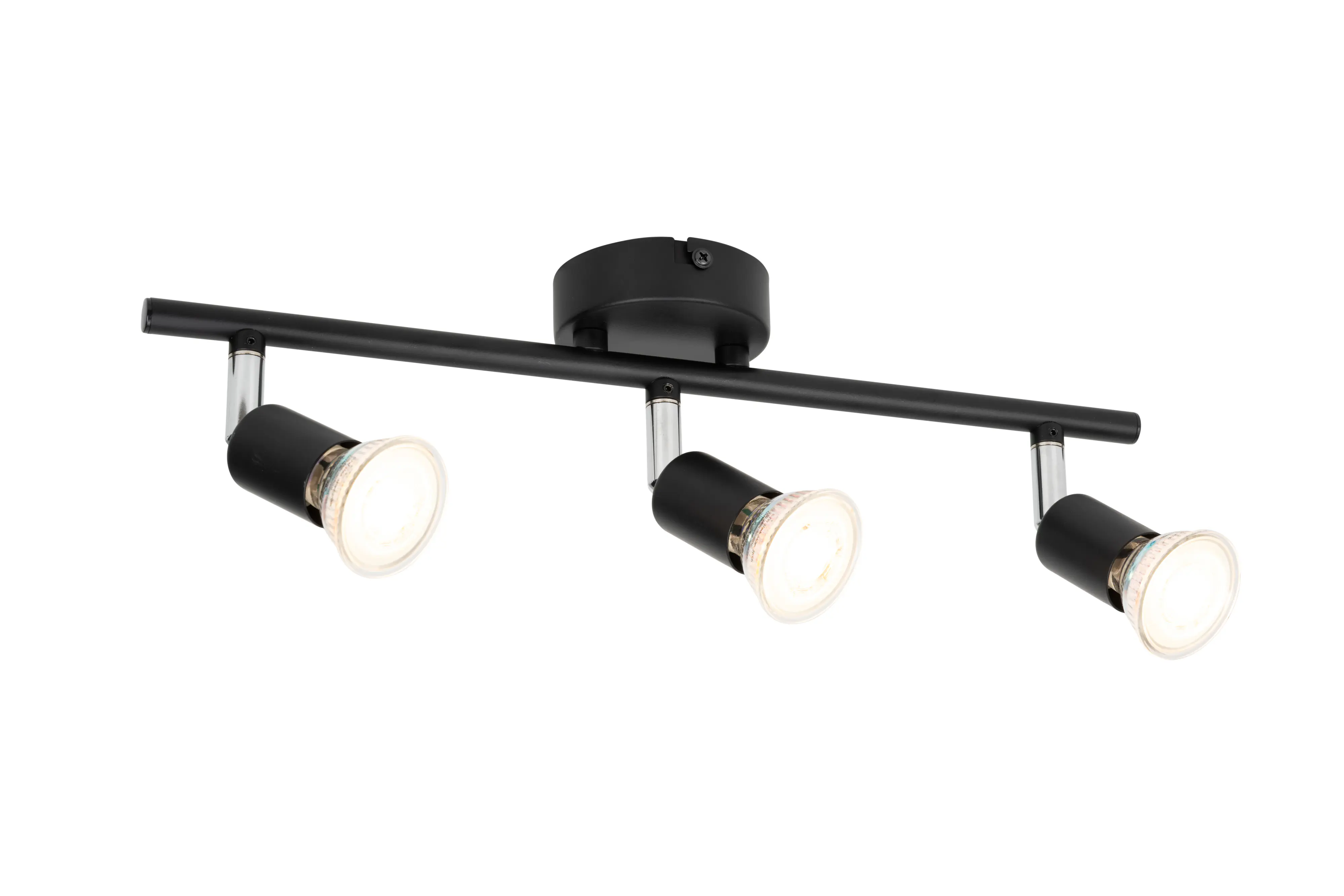 Mylight LED Deckenstrahler 3er Spot 38 x 16 cm schwarz warmweiß 