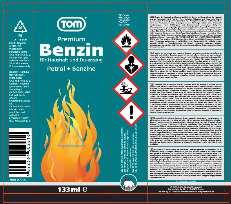 TOM Feuerzeug-/Reinigungsbenzin LF-133