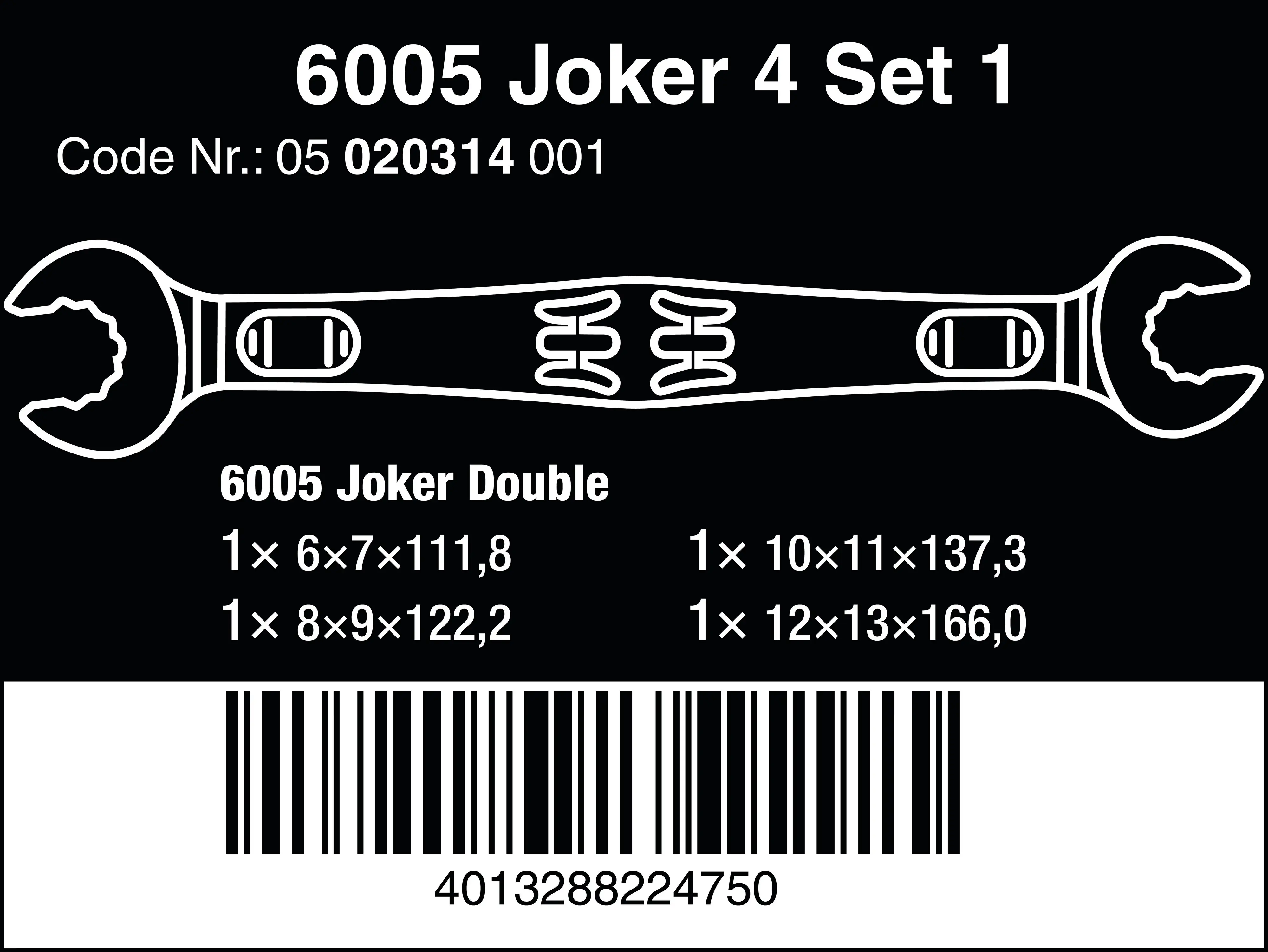 Wera Doppelmaulschlüssel-Satz 6005 Joker 4 Set 1 4-teilig