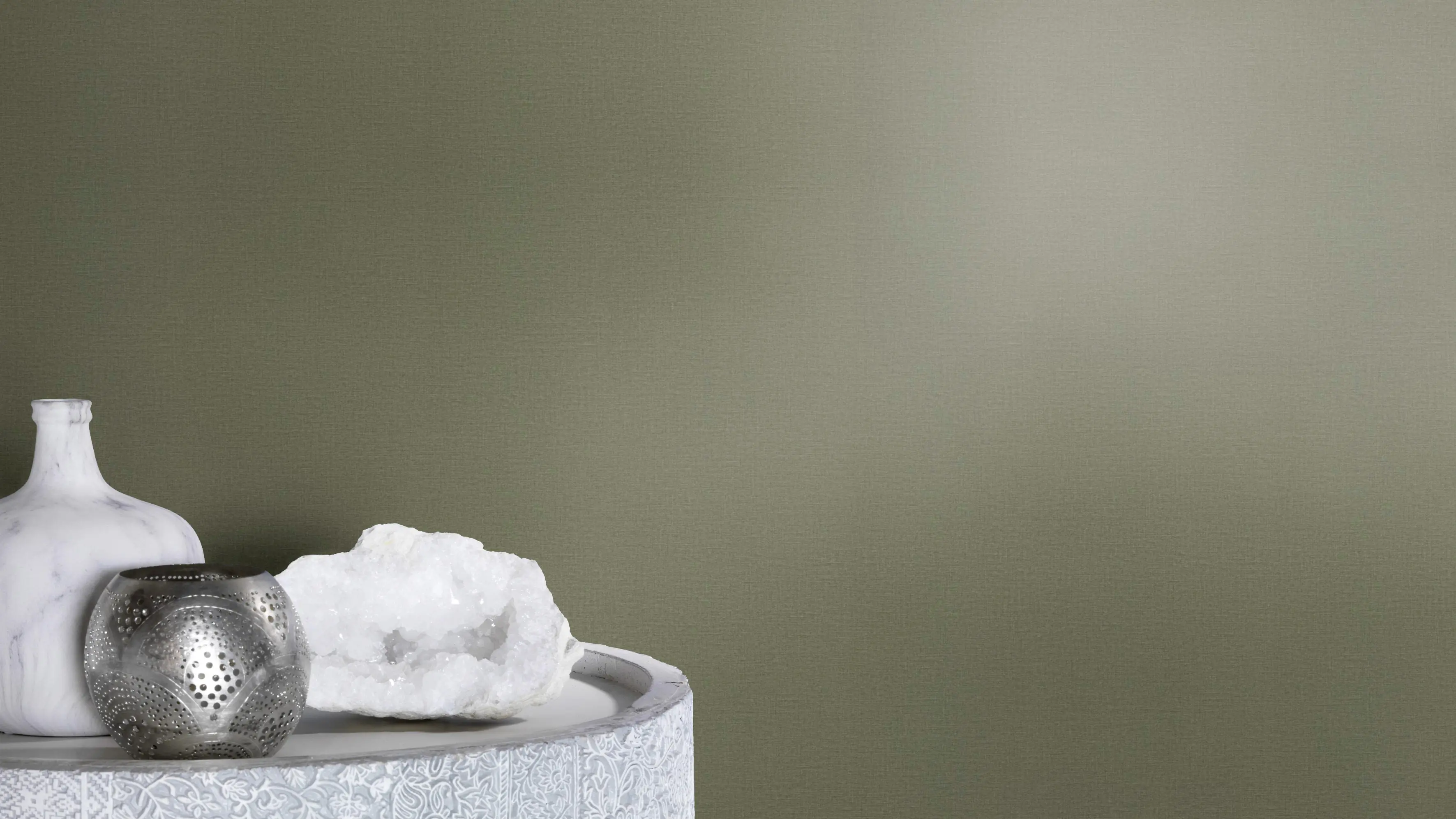 Rasch Vliestapete 555943 Lirico, Textilstruktur grün, 10,05 x 0,53 m