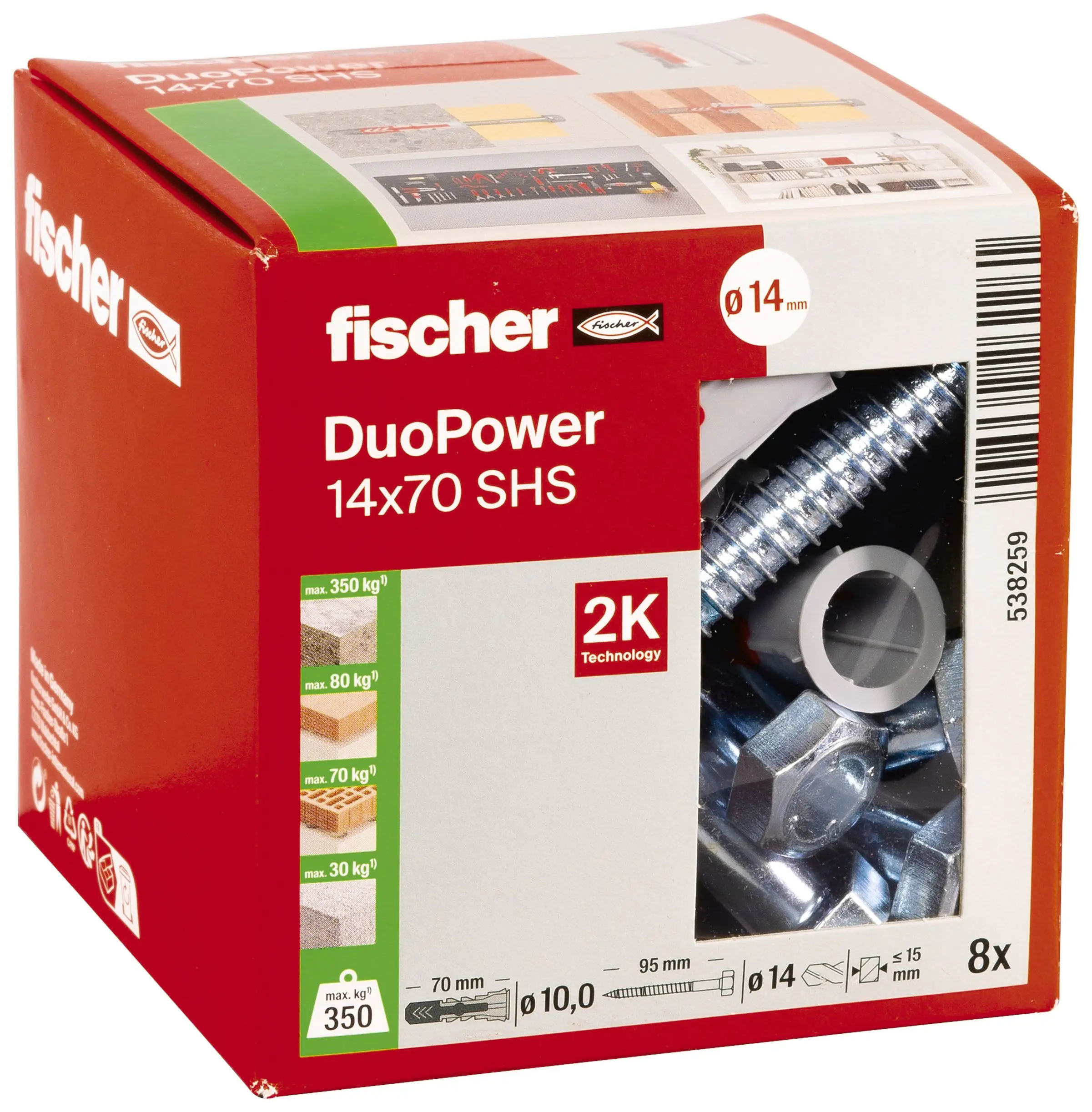 Fischer Dübel-Set Duopower 14.0 x 70 mm - 8 Stück Fischer Dübel-Set Duopower 14.0 x 70 mm - 8 Stück