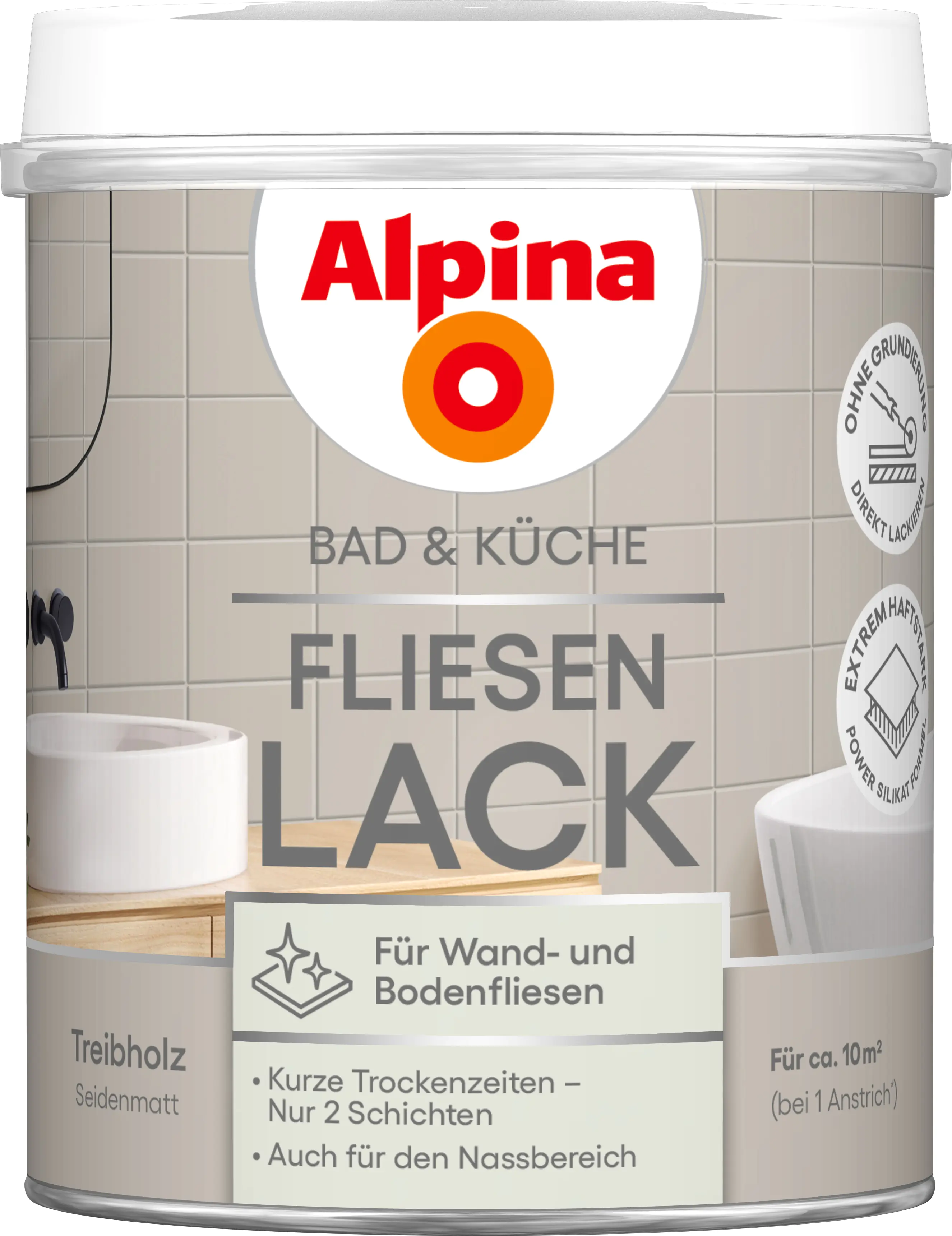 Alpina Fliesenlack Bad & Küche 2K Treibholz 750 ml Alpina Fliesenlack Bad & Küche 2K Treibholz 750 ml