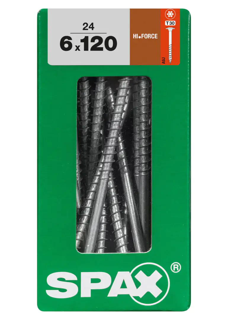 Spax Holzbauschrauben 6.0 x 120 mm TX 30 Tellerkopf - 24 Stk. Spax Holzbauschrauben 6.0 x 120 mm TX 30 Tellerkopf - 24 Stk.