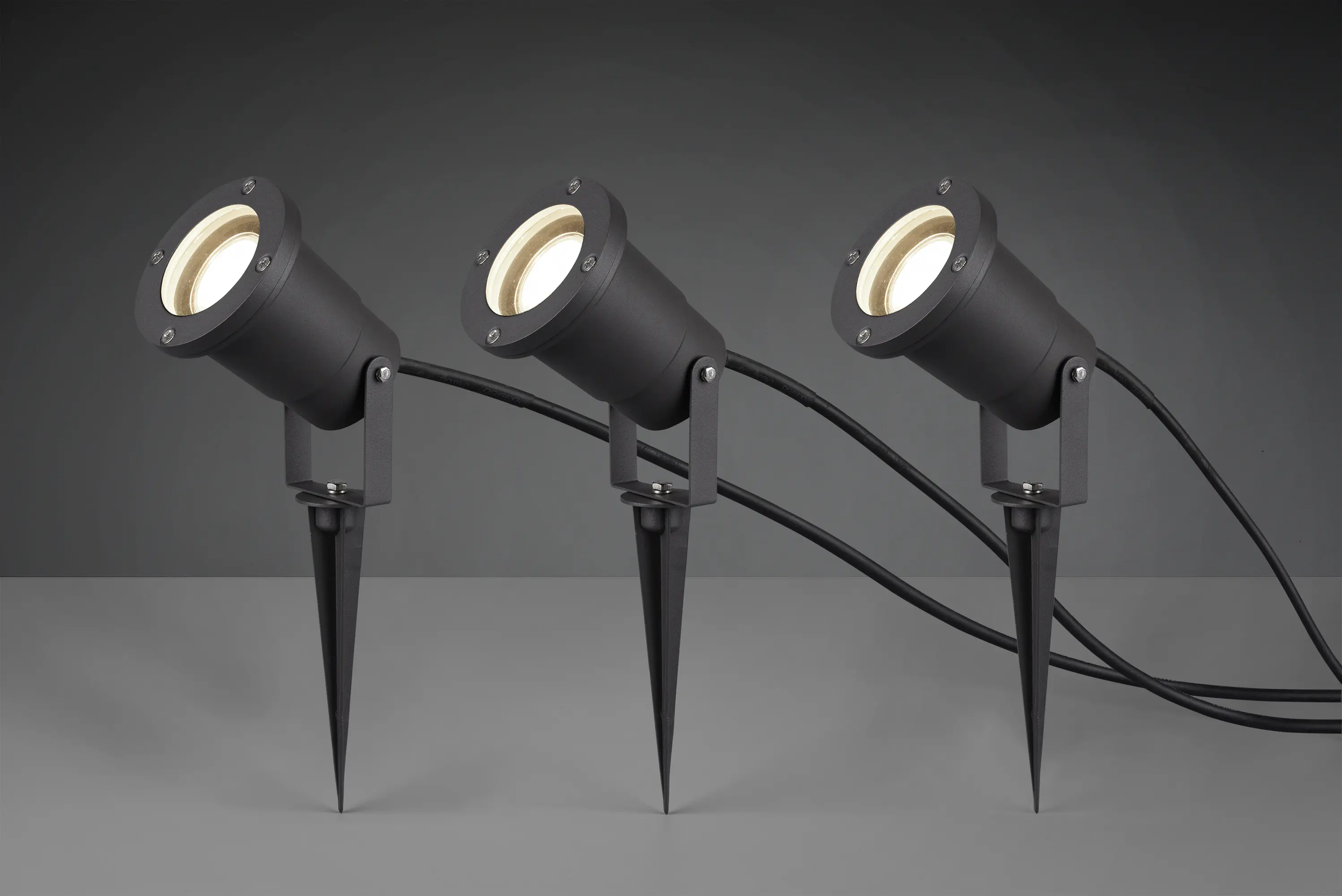 Trio Gartenstrahler 3er Spot Ubangi anthrazit GU10