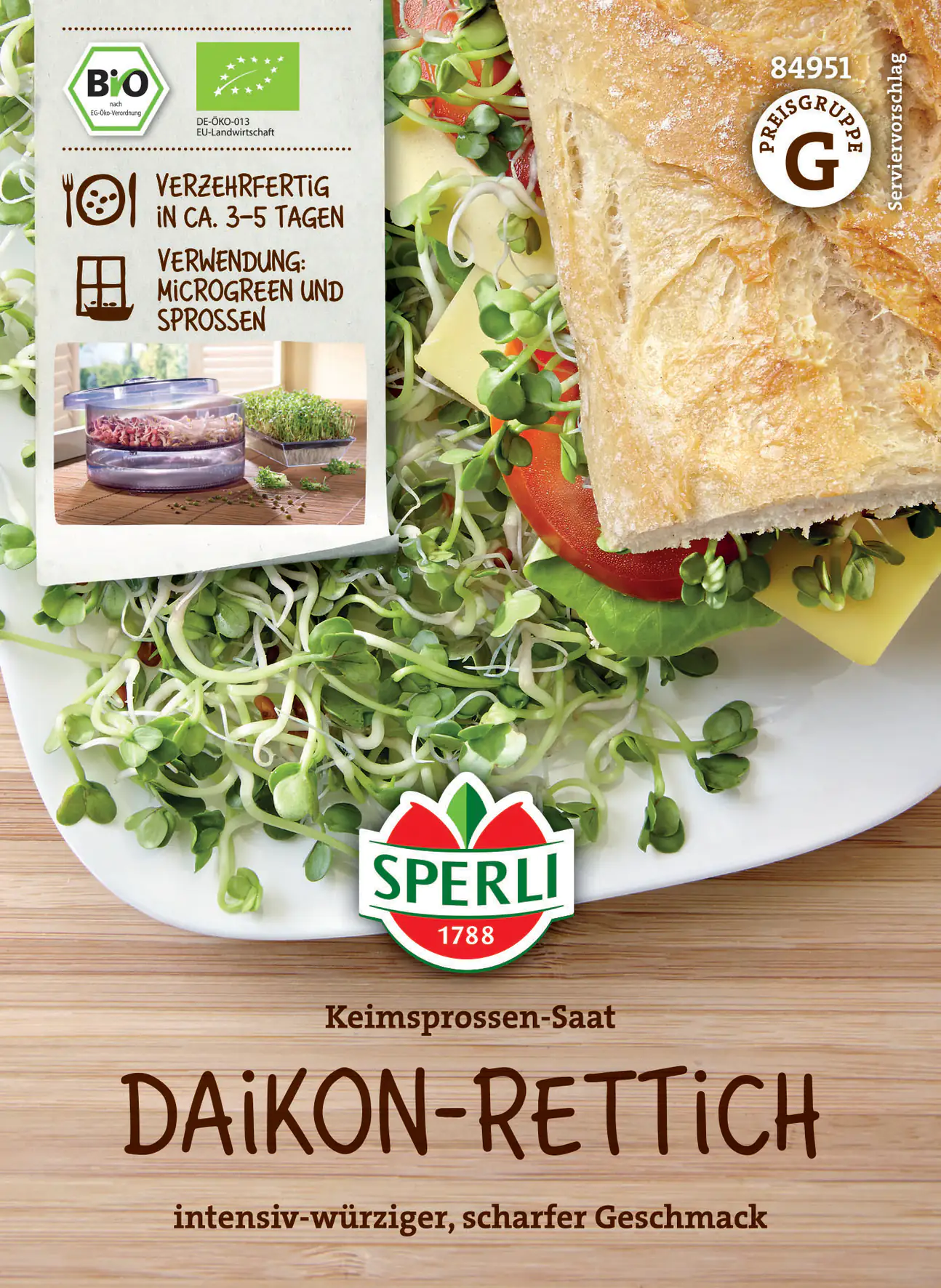 Sperli BIO Keimsprossen-Saat Daikon-Rettich