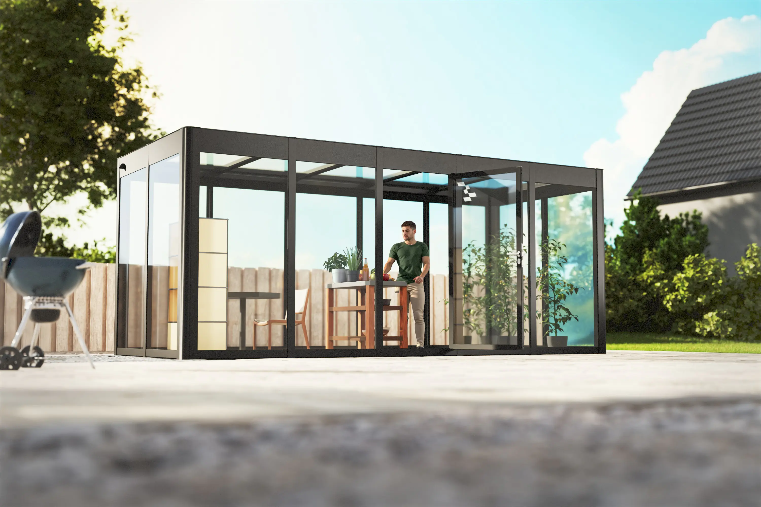 SunElements SunGarden Gartenhaus Infinity 5.2 548 x 233 cm anthrazit-metallic SunElements SunGarden Gartenhaus Infinity 5.2 548 x 233 cm anthrazit-metallic