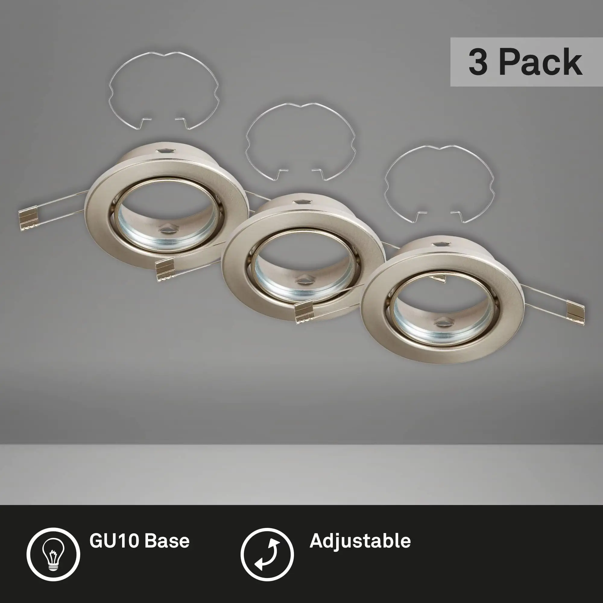 Briloner 3er Set Einbauleuchten nickel-matt Ø 8,6 cm