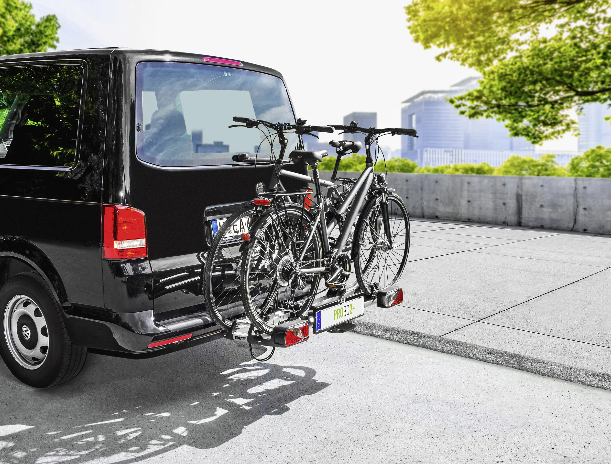 EUFAB Fahrradträger ProBC2+ für 2 Fahrräder und große Heckklappen komplett vormontiert EUFAB Fahrradträger ProBC2+ für 2 Fahrräder und große Heckklappen komplett vormontiert