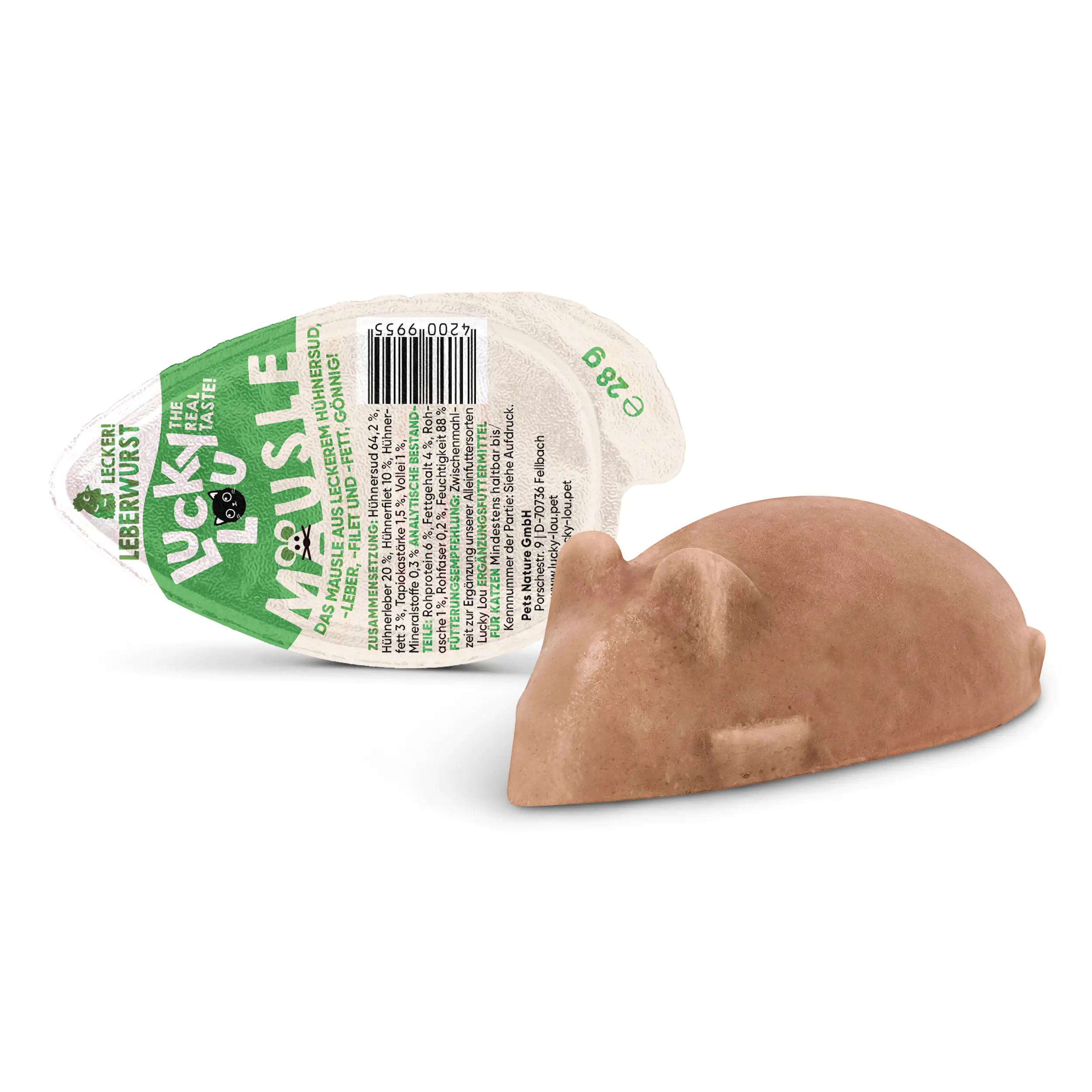 Lucky Lou Katzensnack Mäusle Leberwurst 28 g Lucky Lou Katzensnack Mäusle Leberwurst 28 g