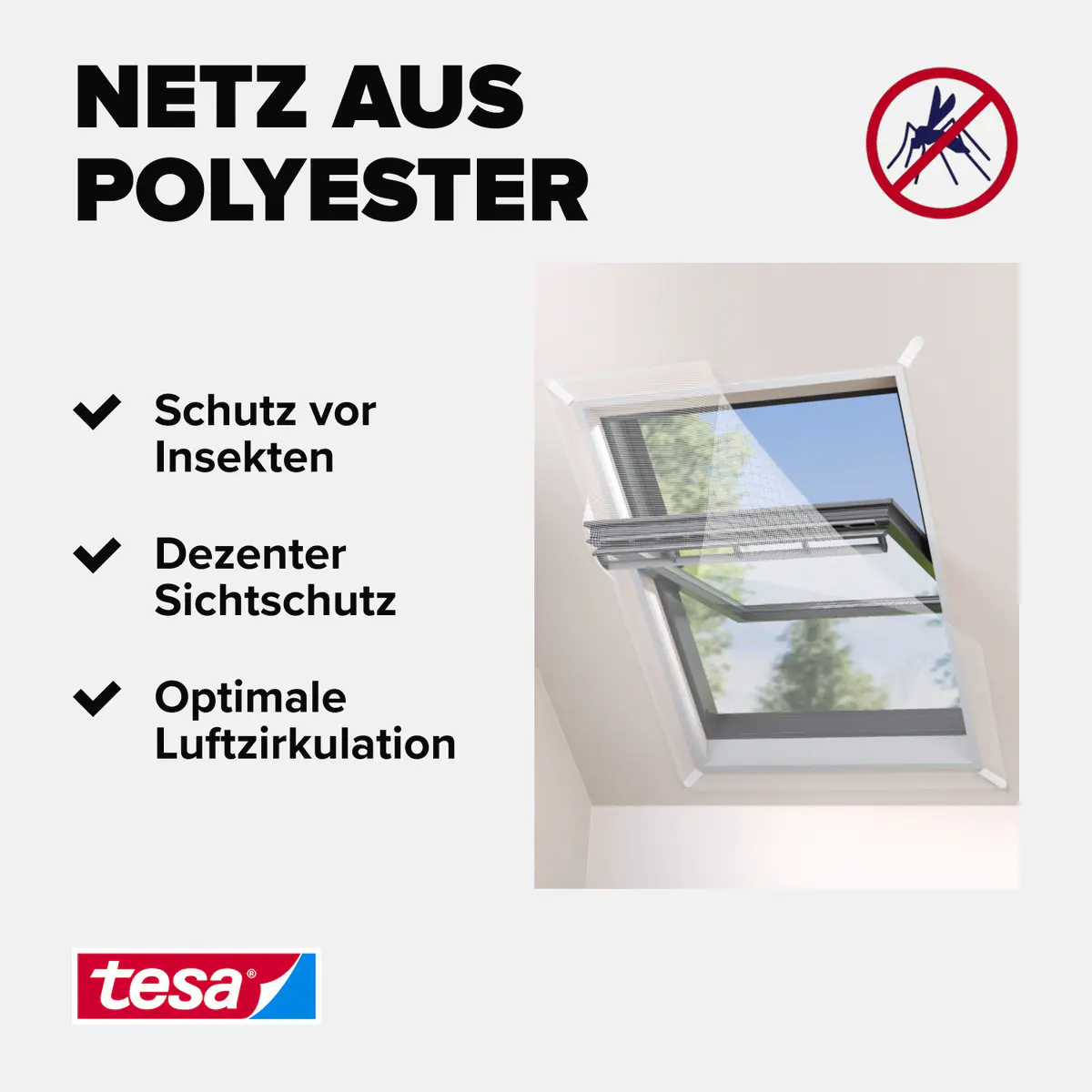 tesa Insektenschutz-Dachfenster COMFORT 120 x 140 cm weiß