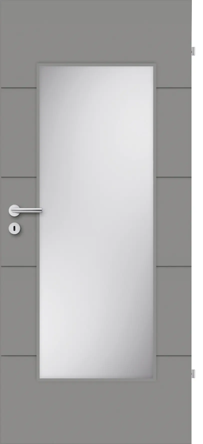 Borne Türblatt Fila 5 Lack edelgrau mit Lichtausschnitt HD Röhrenspan