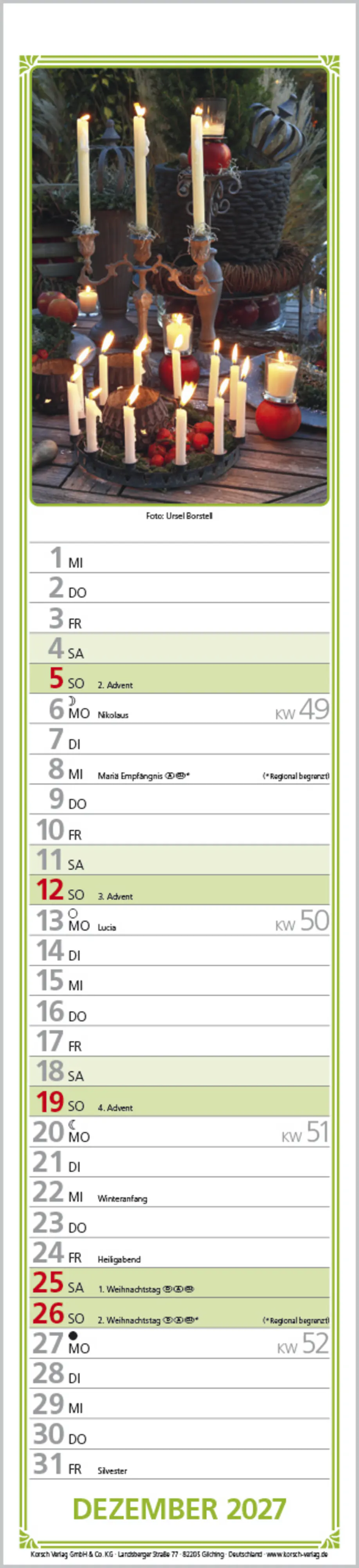 Korsch Kalender Rudis Gartenplaner 2027