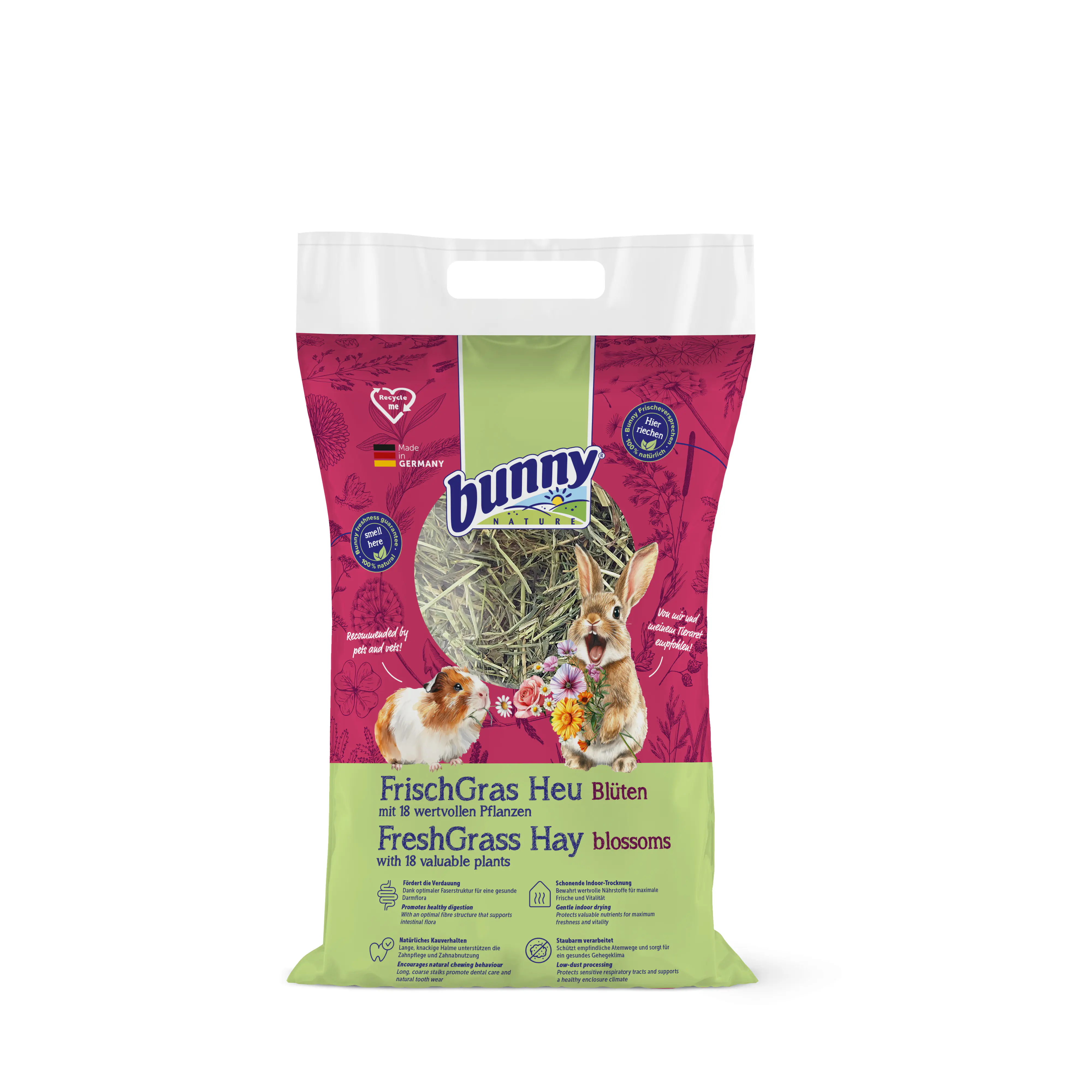 Bunny Nature FrischGras Heu Blüten Nagerheu 500 g