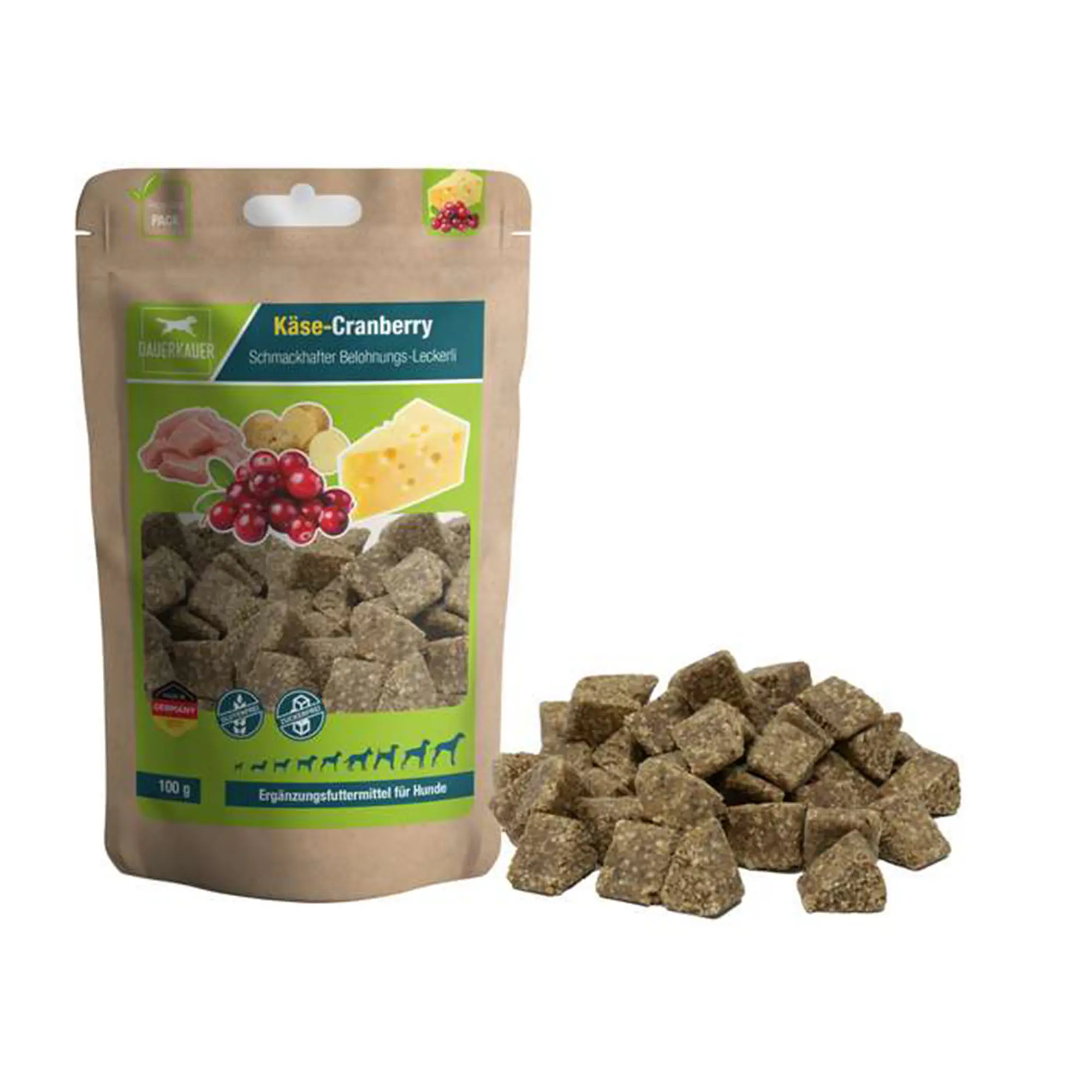 Wolters Hundeleckerli Dauerkauer Käse Cranberry Snack 100 g