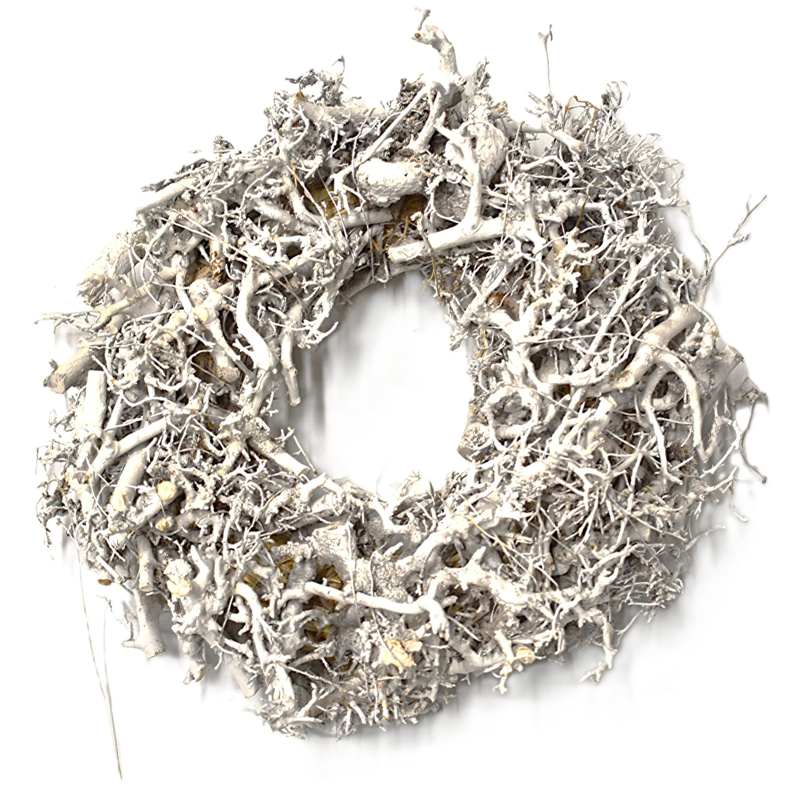 Dekokranz Bonsai Frosted Ø 30 cm weiß/braun