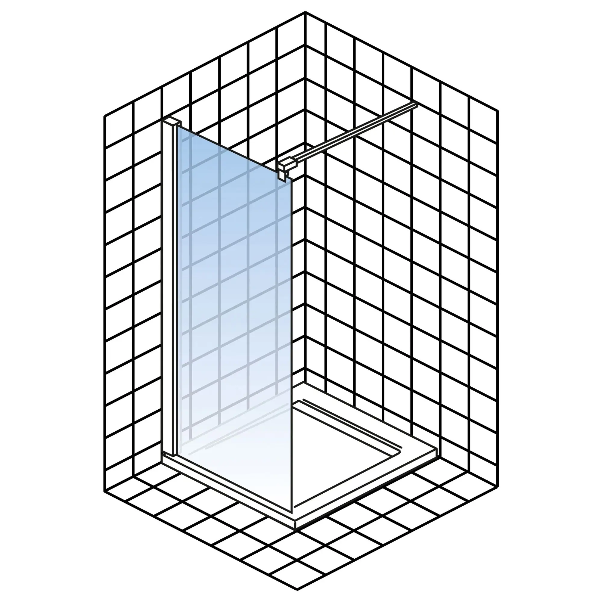 Schulte Duschwand Walk In Garant 2.0 120 x 200 cm alu-natur Dekor Bodennebel Schulte Duschwand Walk In Garant 2.0 120 x 200 cm alu-natur Dekor Bodennebel