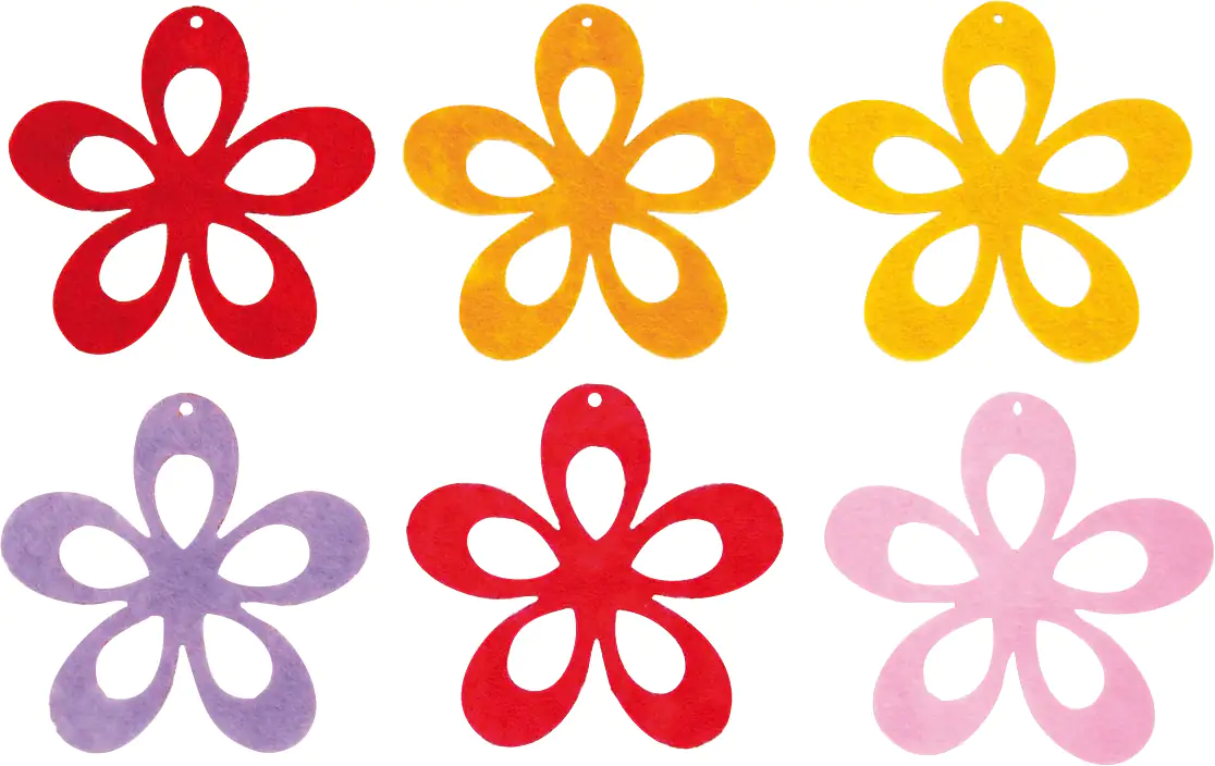 Glorex Filz-Blüte 6 Stück, 6 cm