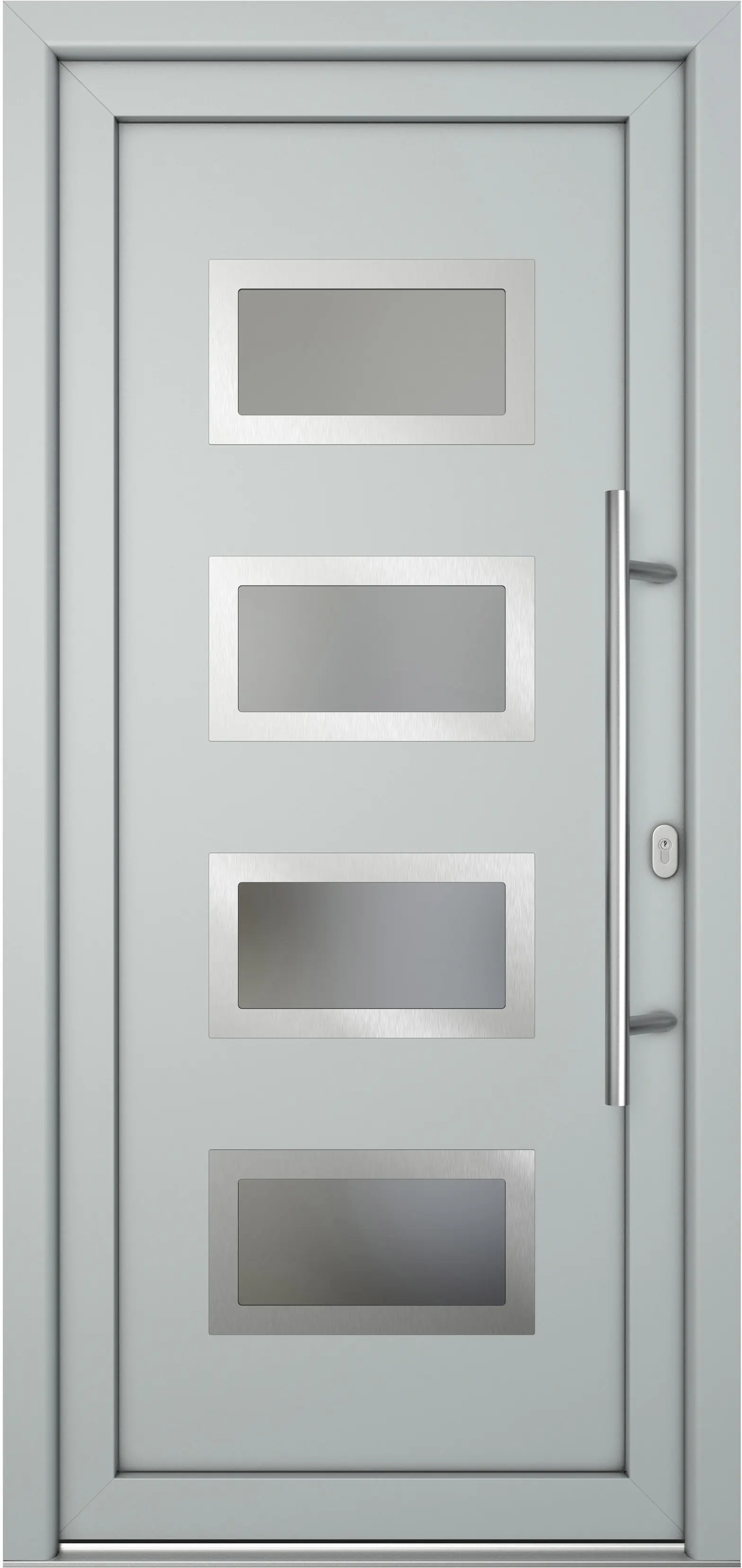 Meeth Haustür Signum Pro PVC Modell 92 88 x 200 cm DIN Rechts weiß/lichtgrau