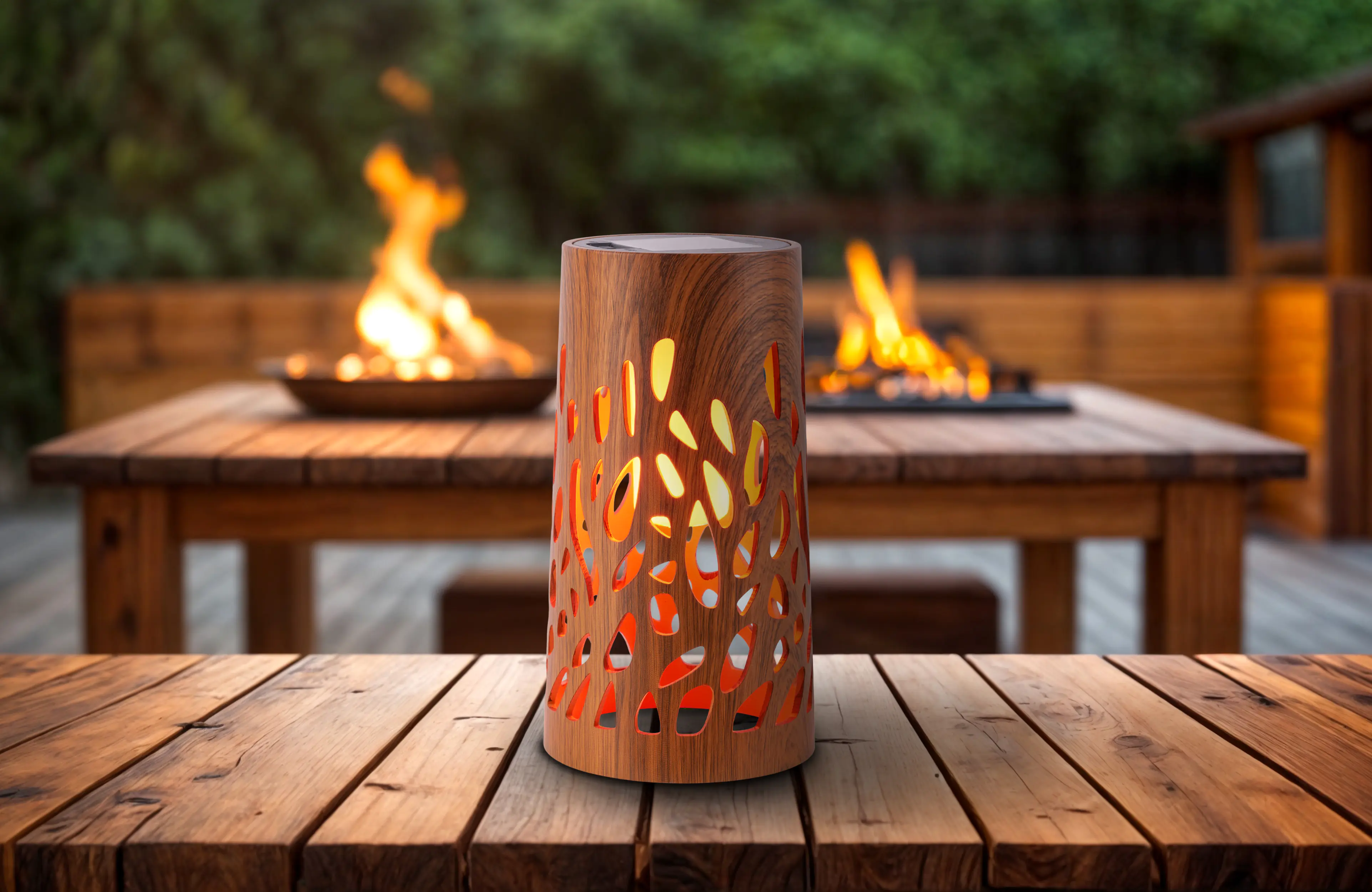 Light & More LED Solarleuchte naturbraun