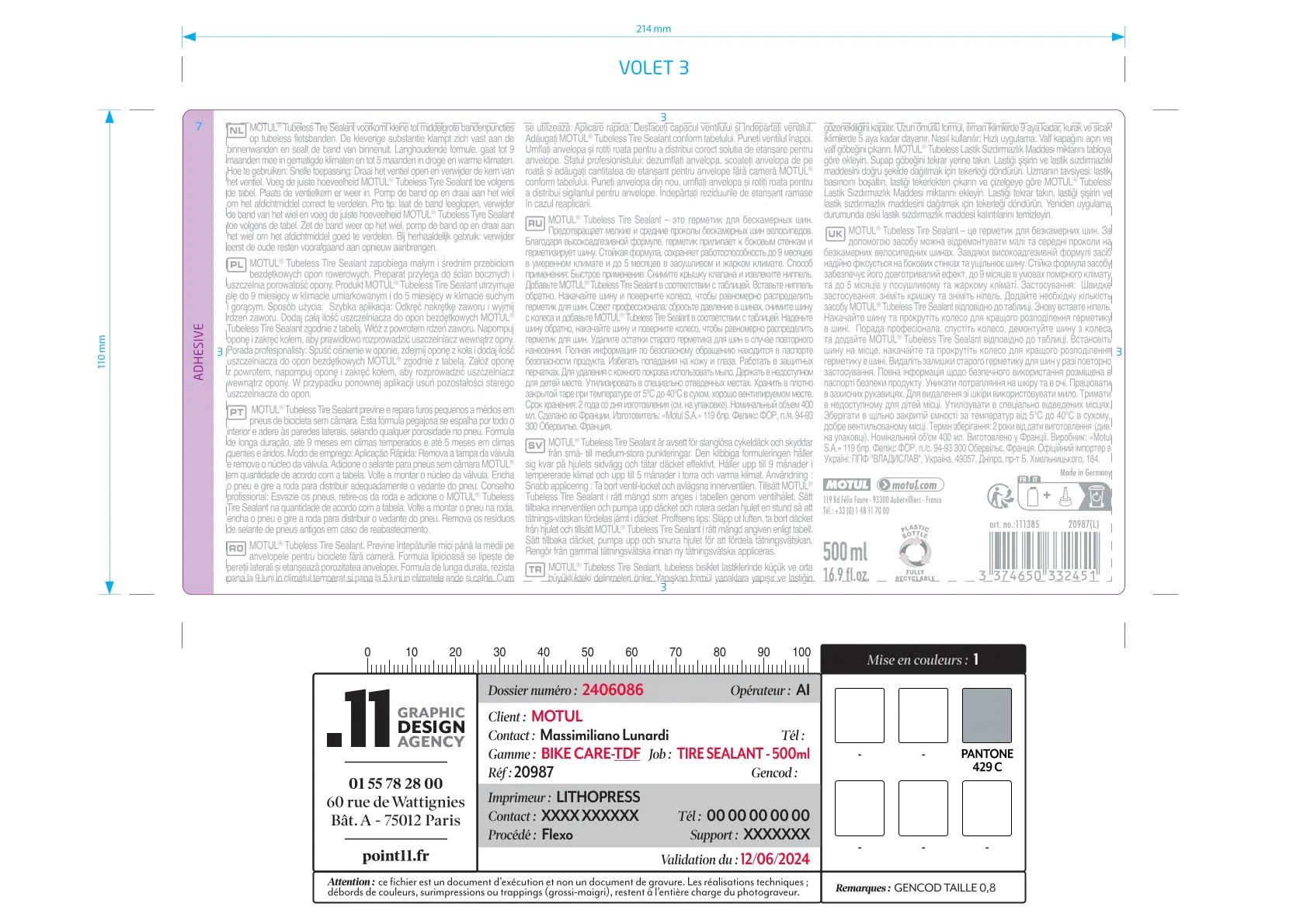 MOTUL Tubeless Tire Sealant Abdichtflüssigkeit 500ml
