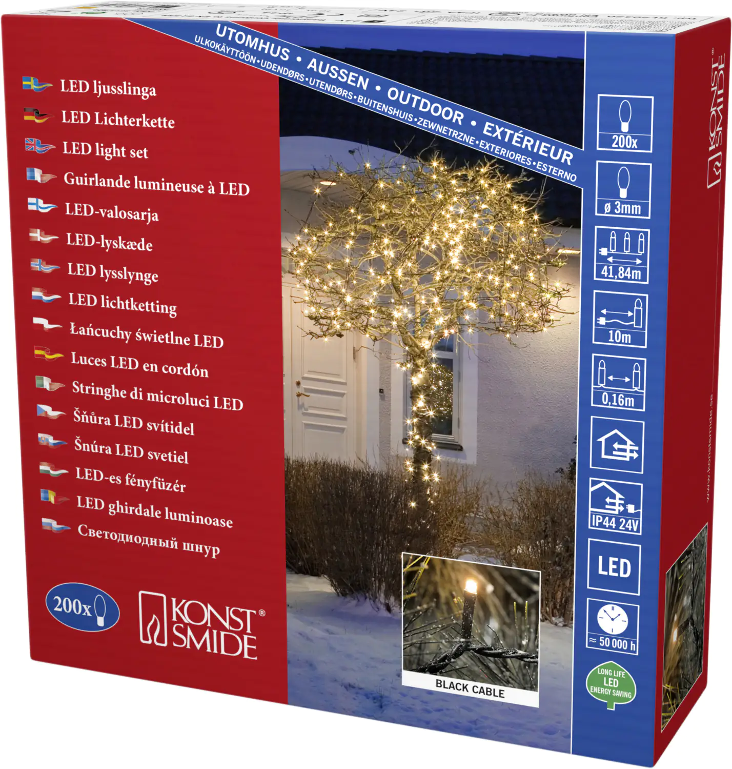 Konstsmide LED Microlichterkette für Außen 200 LED 200 LED, bernstein Konstsmide LED Microlichterkette für Außen 200 LED 200 LED, bernstein