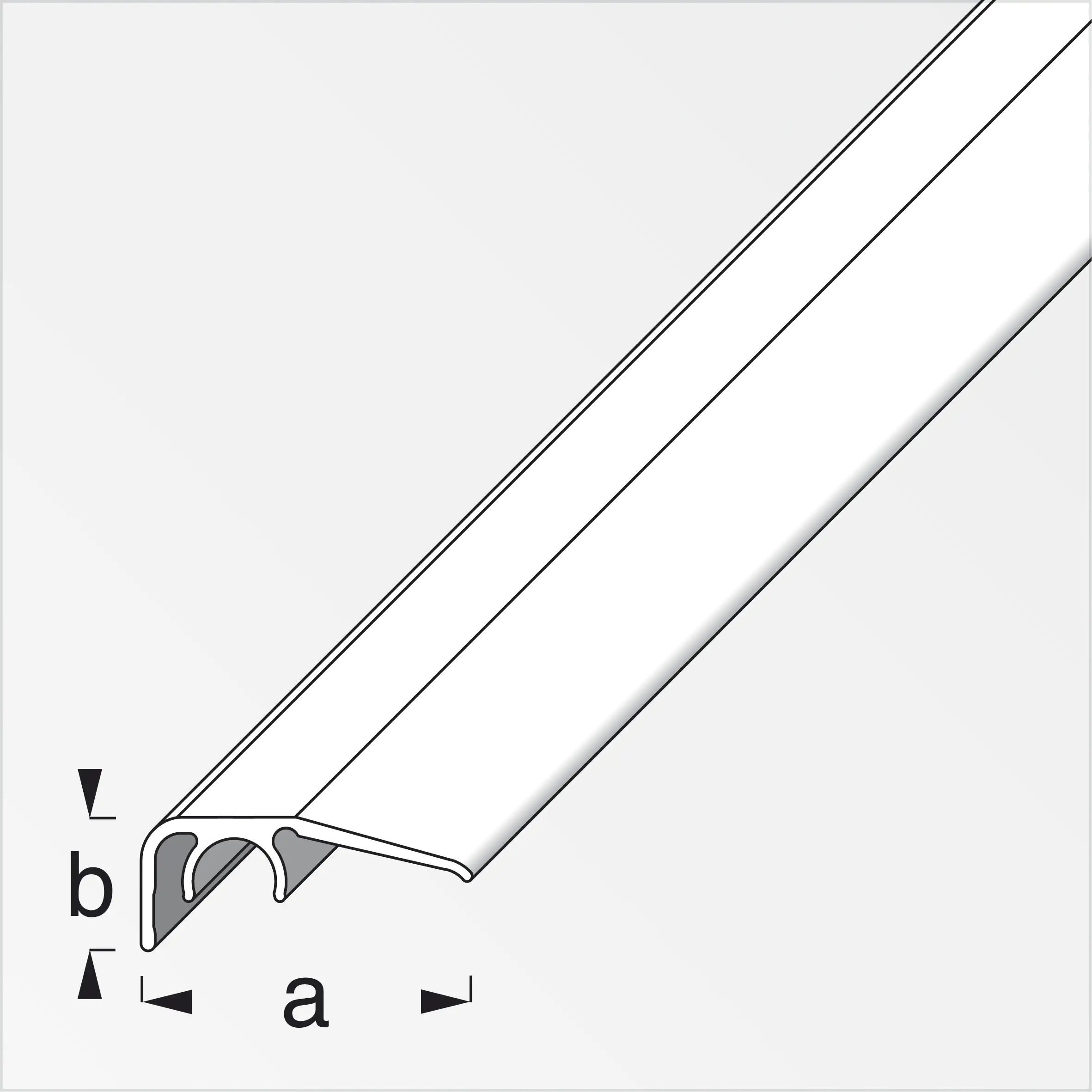 alfer Abschluss-Profil 1 m, 32 x 12.5 mm Alu eloxiert gebürstet dunkelgrau