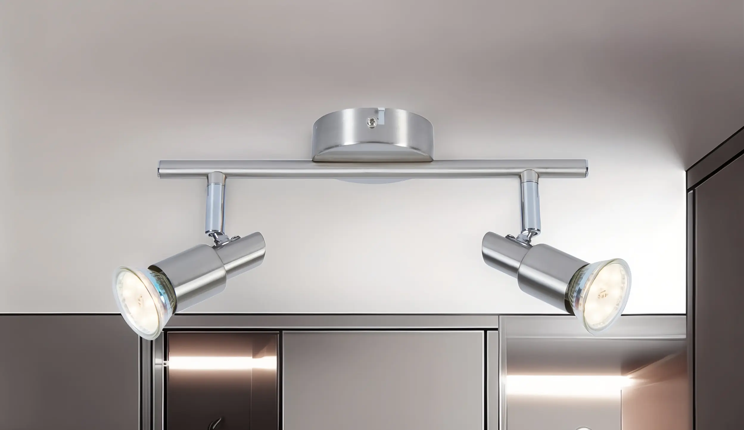 LED Leuchten 2er Spot Lina nickel-chrom 28 x 12 cm warmweiß