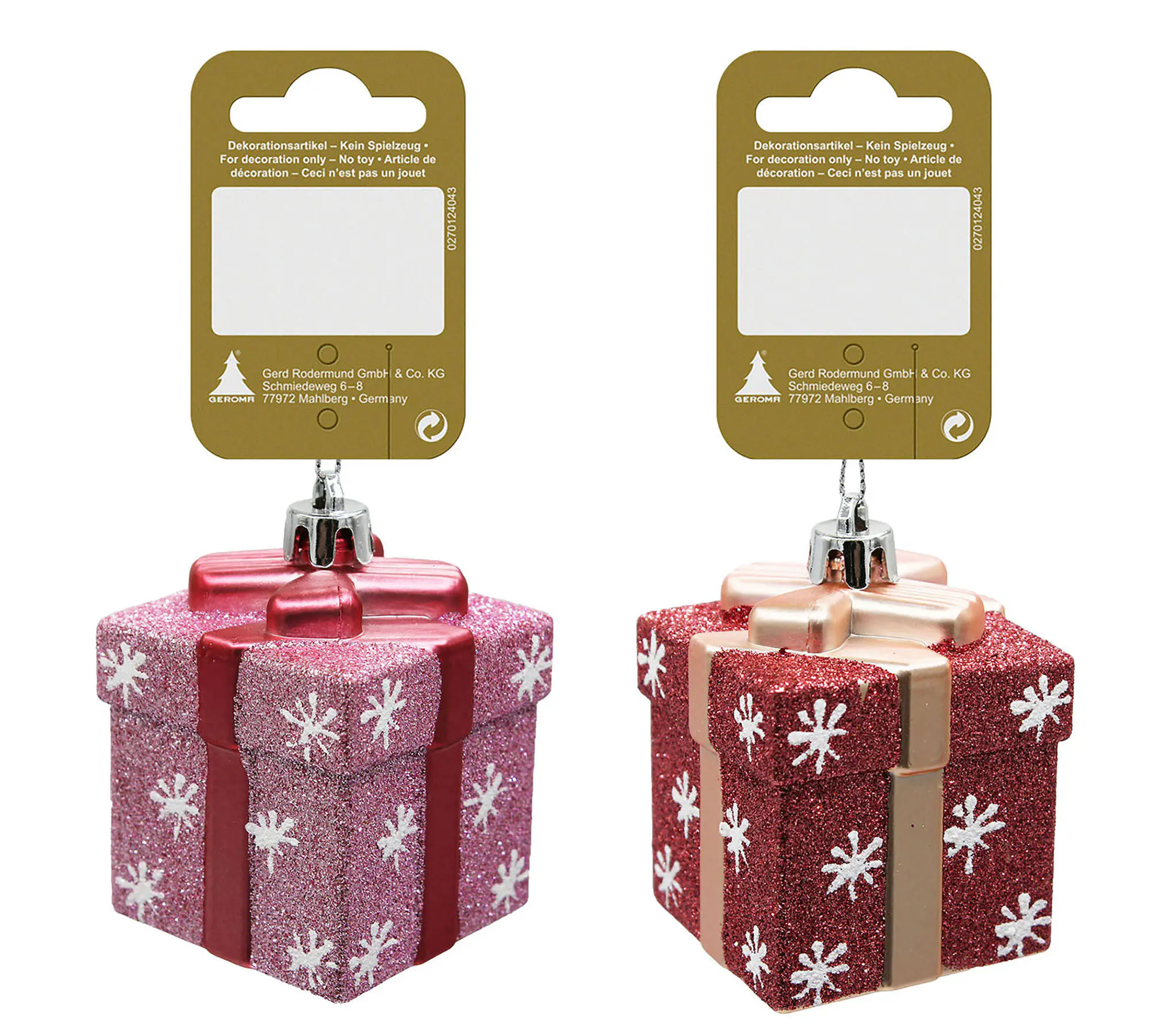 Dekohänger Geschenk 5 x 5 cm pink-beere 