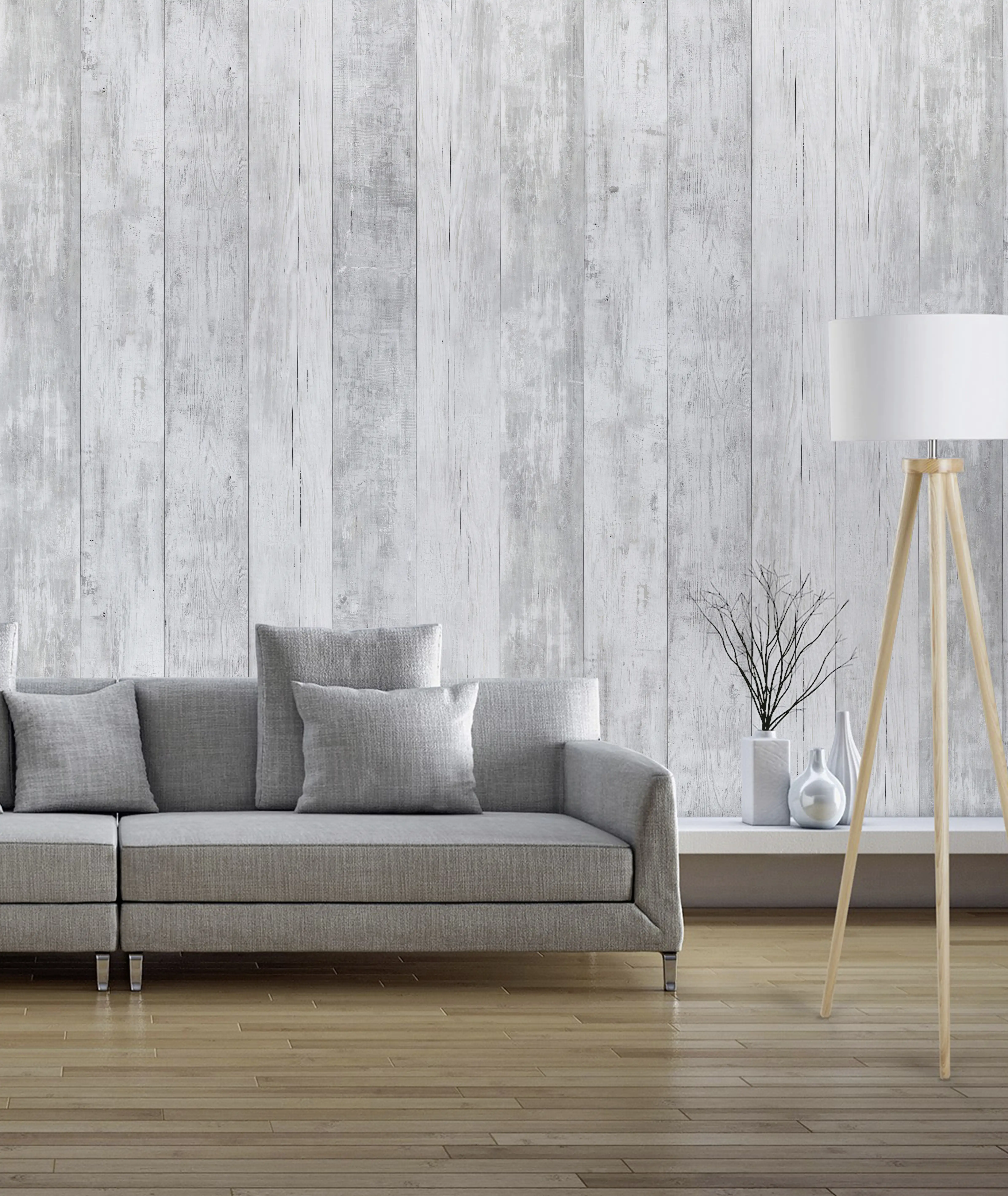 Grosfillex Kunststoffpaneele Element 3D 260 x 37,5 cm, 8 mm Rustik weiß Mix