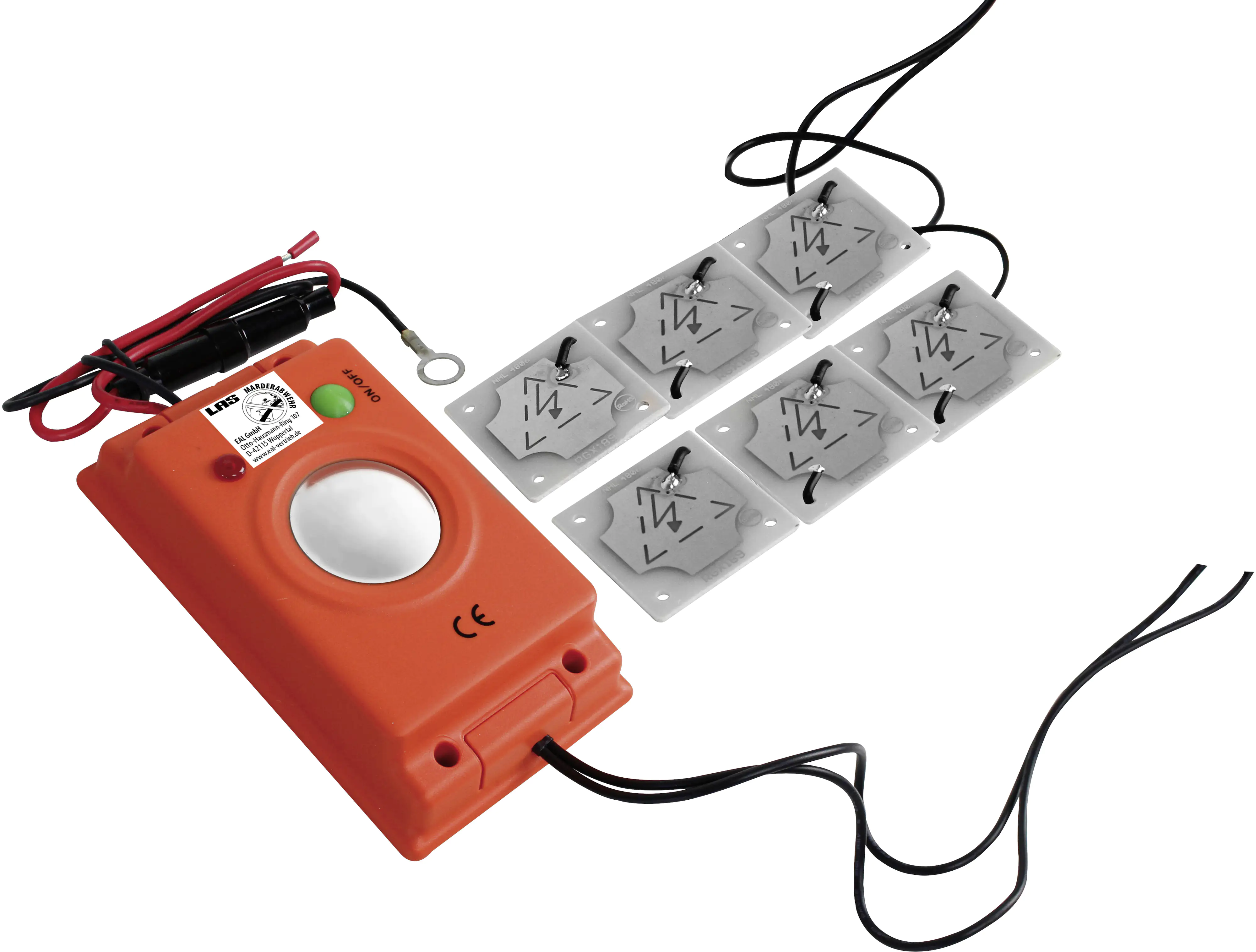 LAS Marderabwehrgerät Hochspannung + Ultraschall 85dB 12/24V DC LAS Marderabwehrgerät Hochspannung + Ultraschall 85dB 12/24V DC