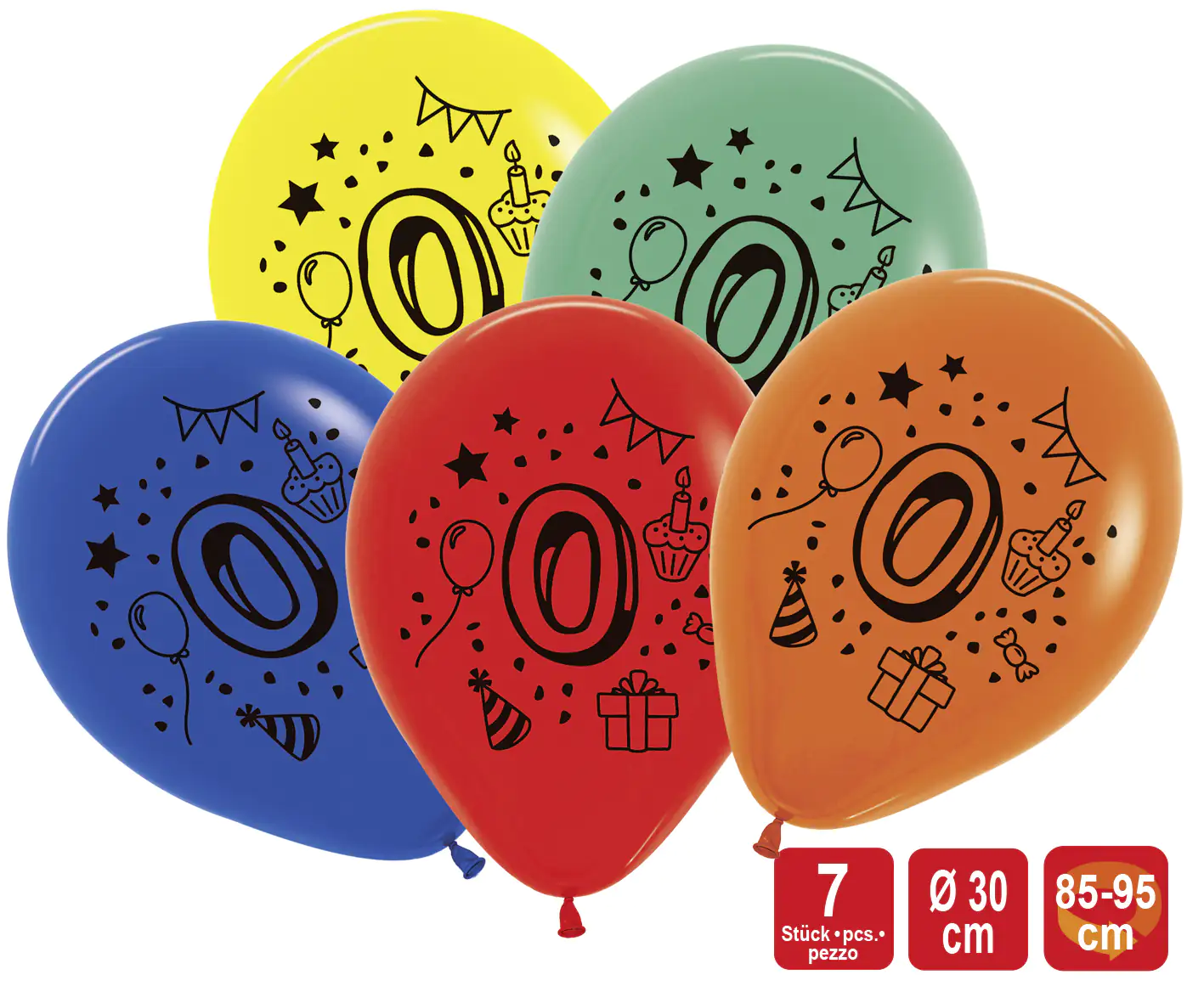 4002727124102 TIB Heyne Luftballon Zahl 0 7 Stück