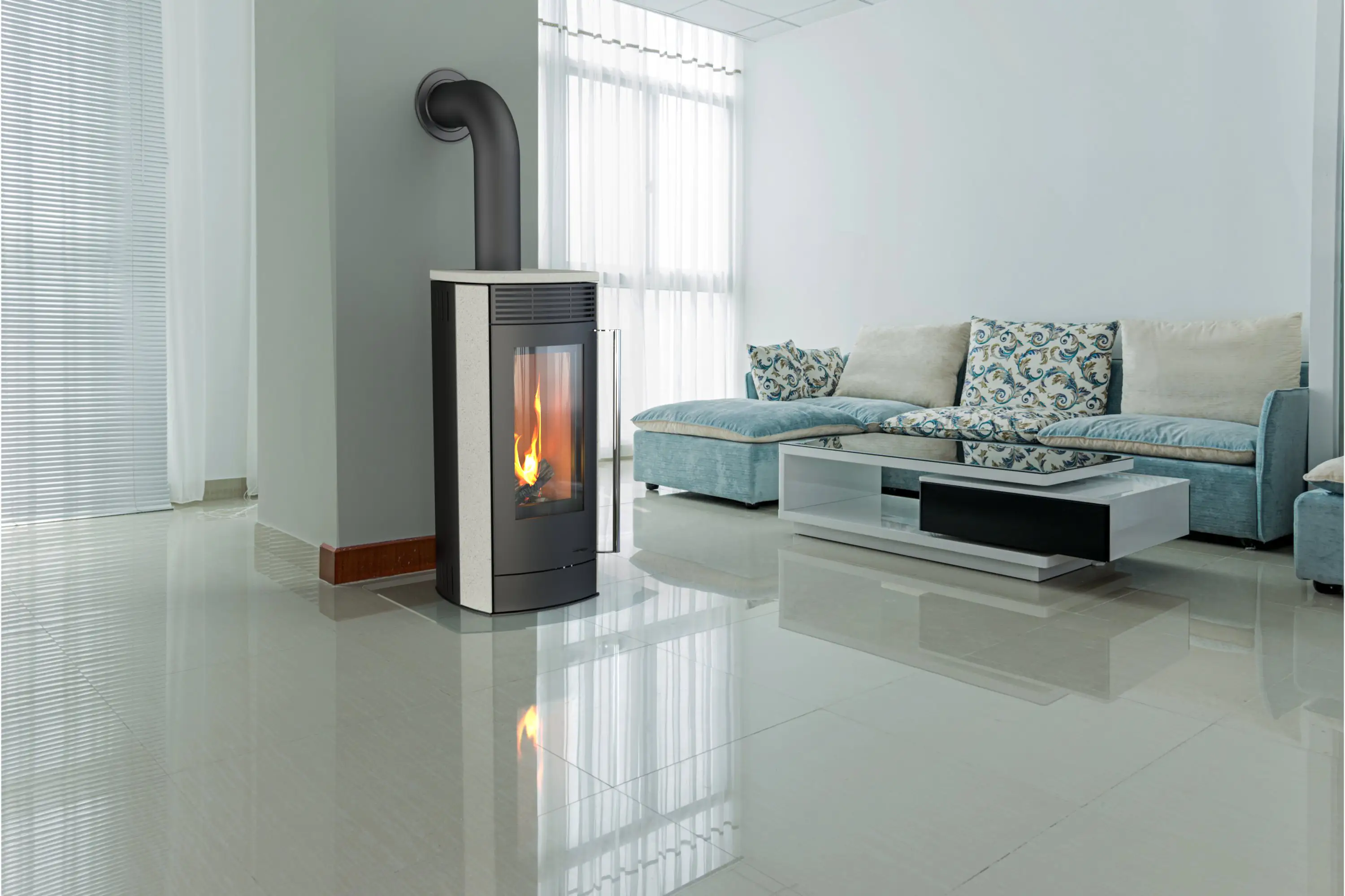 Thermia Kaminofen Alpha Limestone schwarz 6 kW