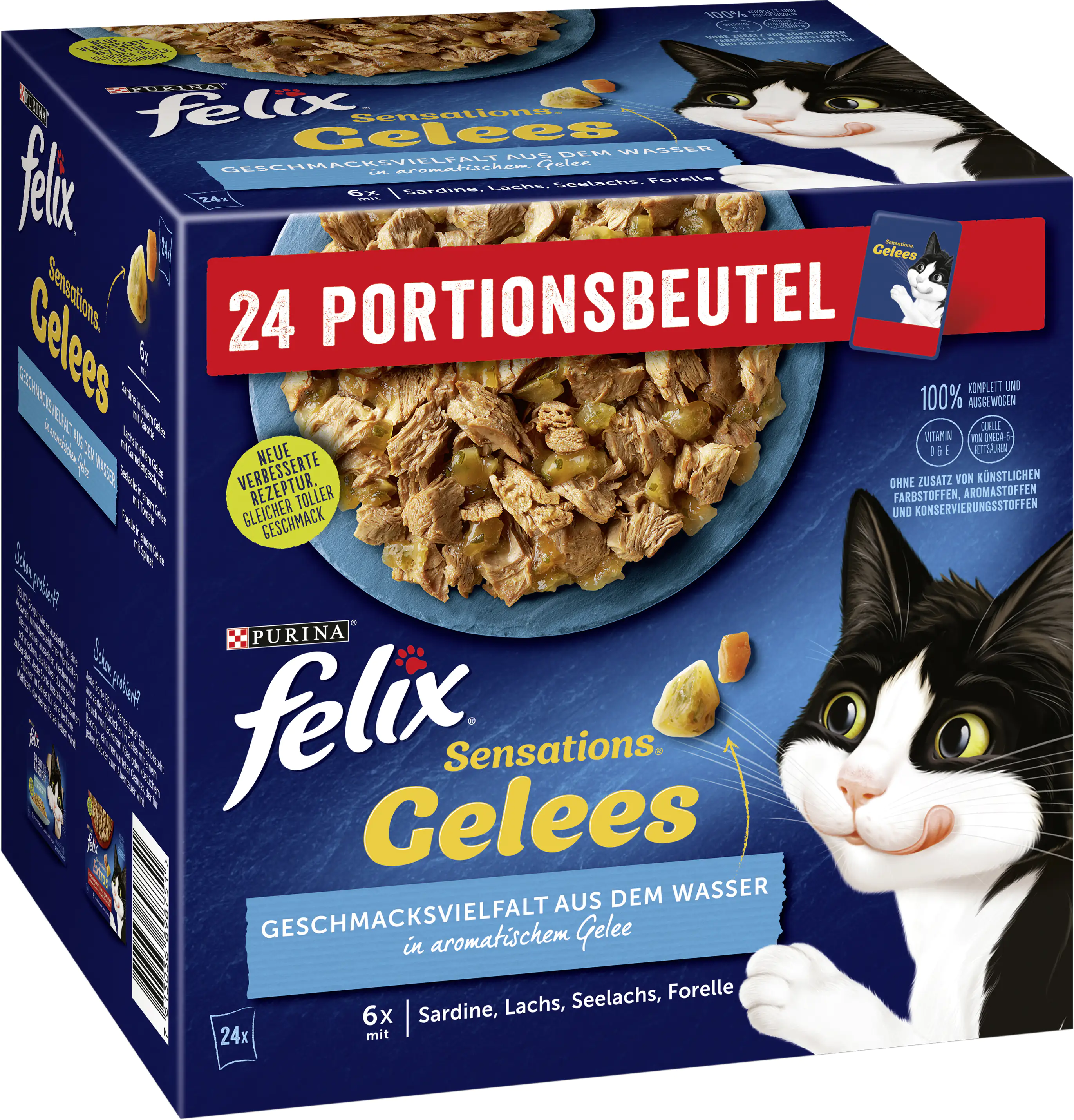 Felix Sensations Gelees Geschmacksvielfalt aus dem Wasser 24x 85g