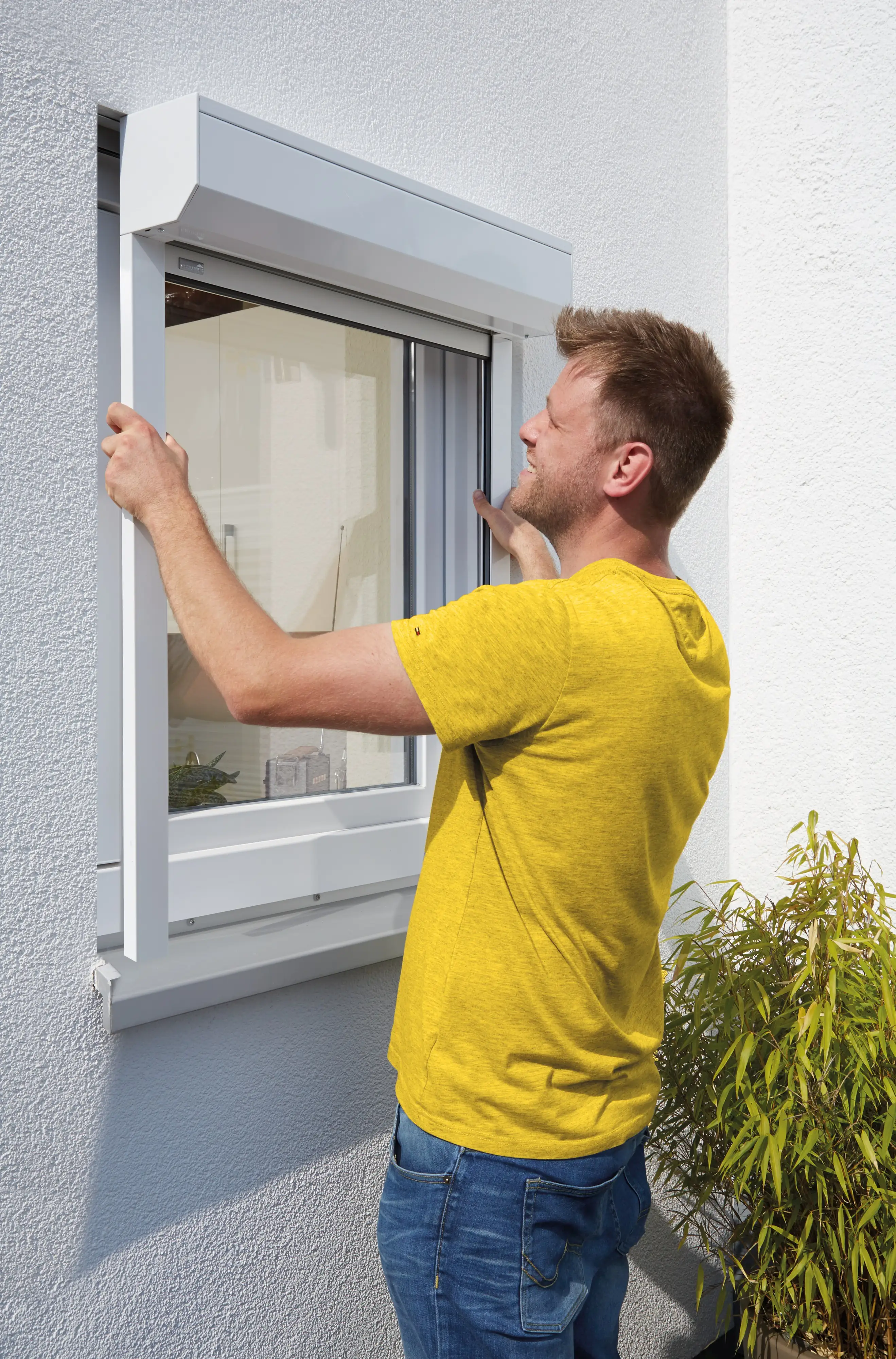 Schellenberg SB-Vorbau-Rollladen 130 x 140 cm, 45° Kasten, weiß