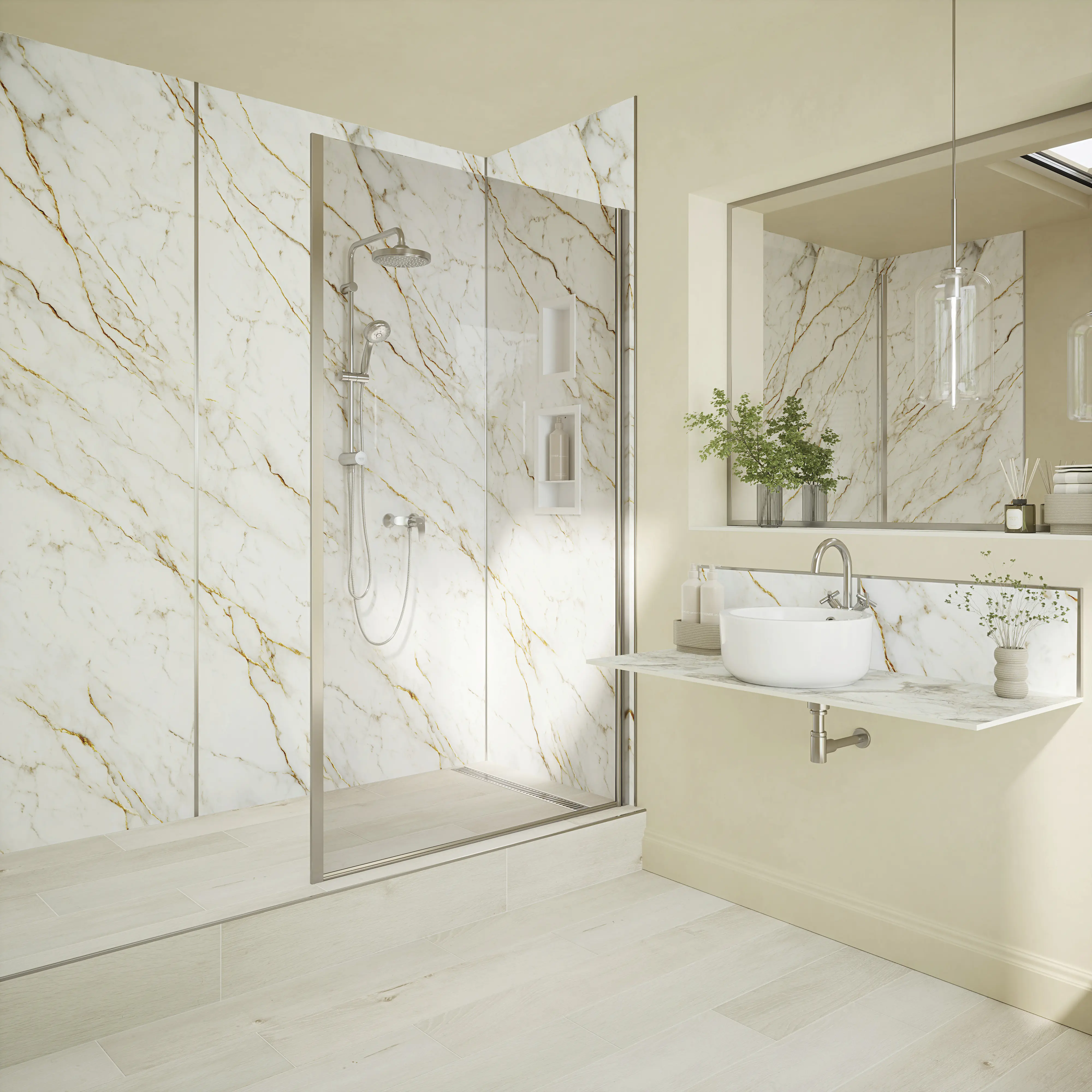 Wetwall Alloy Wandpaneel  Norris Marble 60 x 244 cm
